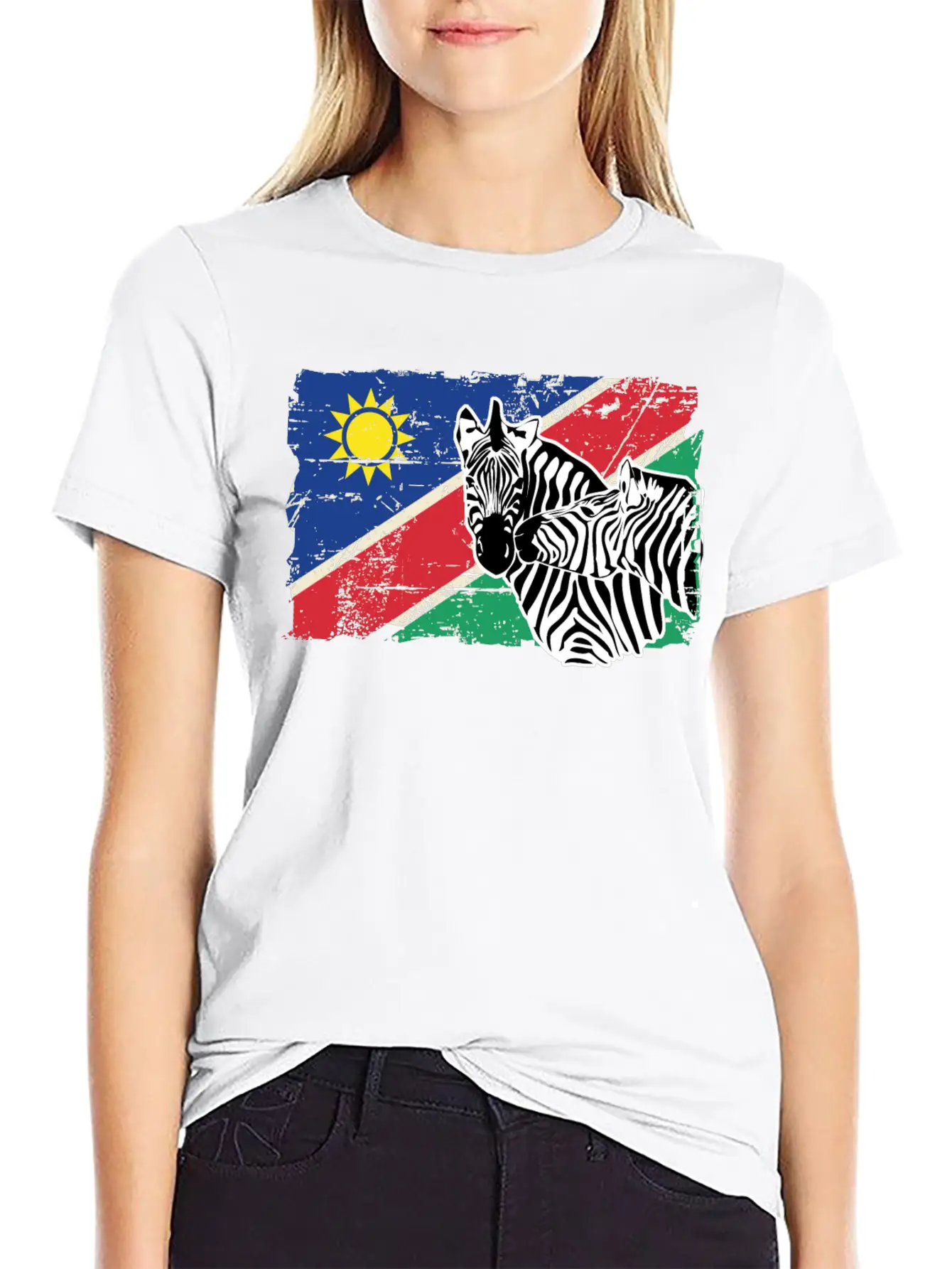 Namibia Flag - Zebra Classic Cotton Tee – Unisex Comfort For Any Season