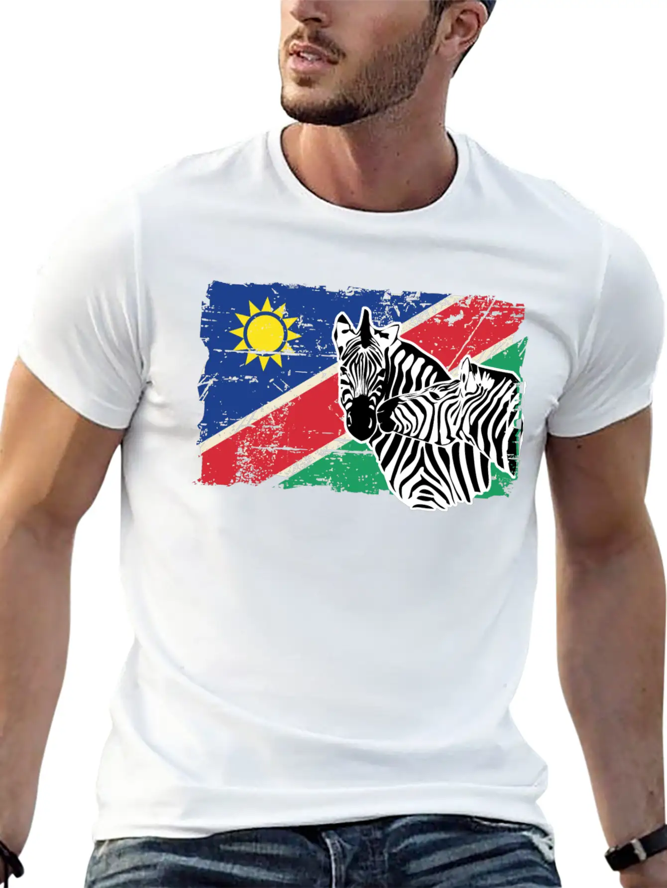 Namibia Flag - Zebra Classic Cotton Tee – Unisex Comfort For Any Season