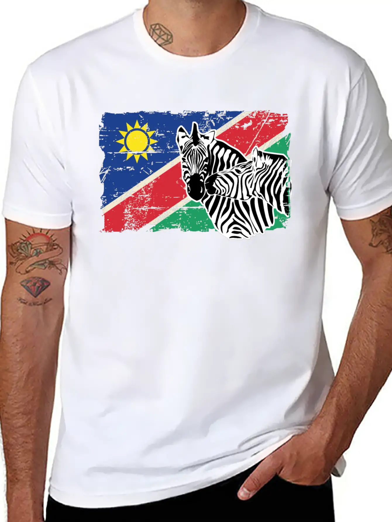 Namibia Flag - Zebra Classic Cotton Tee – Unisex Comfort For Any Season