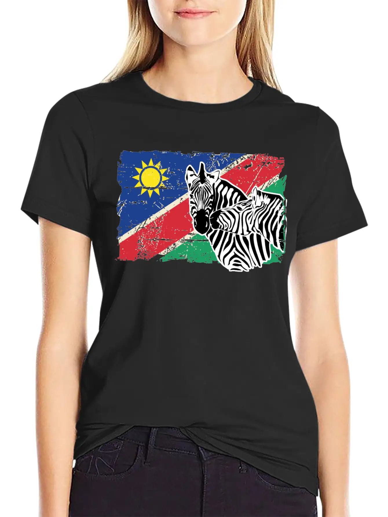 Namibia Flag - Zebra Classic Cotton Tee – Unisex Comfort For Any Season