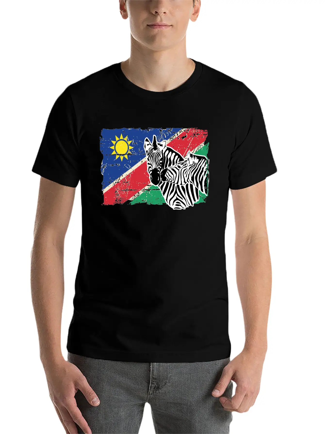 Namibia Flag - Zebra Classic Cotton Tee – Unisex Comfort For Any Season