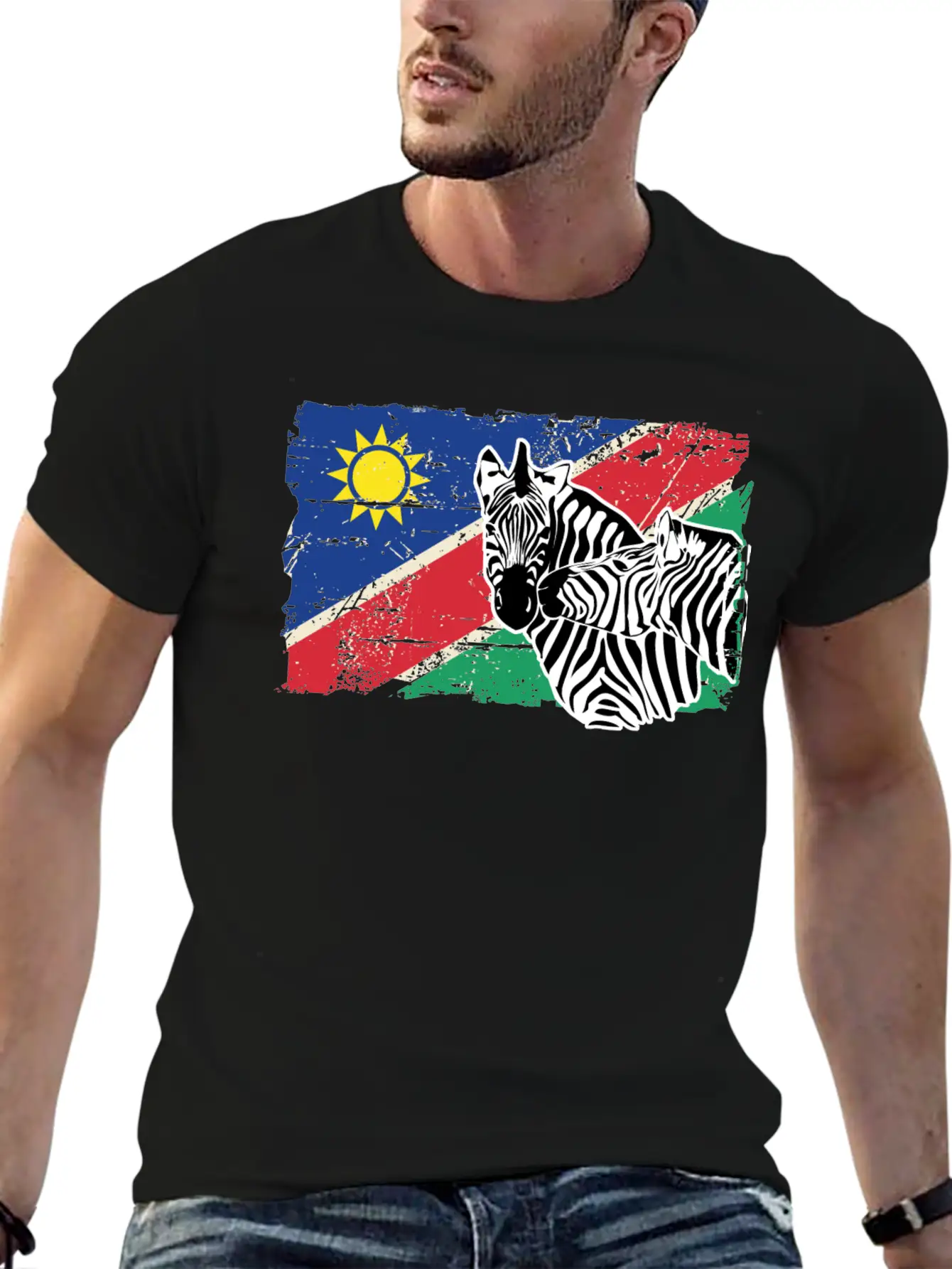 Namibia Flag - Zebra Classic Cotton Tee – Unisex Comfort For Any Season