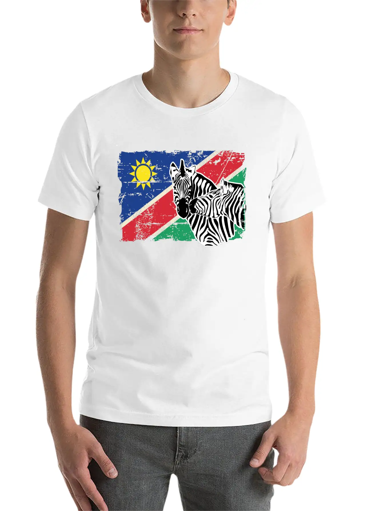 Namibia Flag - Zebra Classic Cotton Tee – Unisex Comfort For Any Season