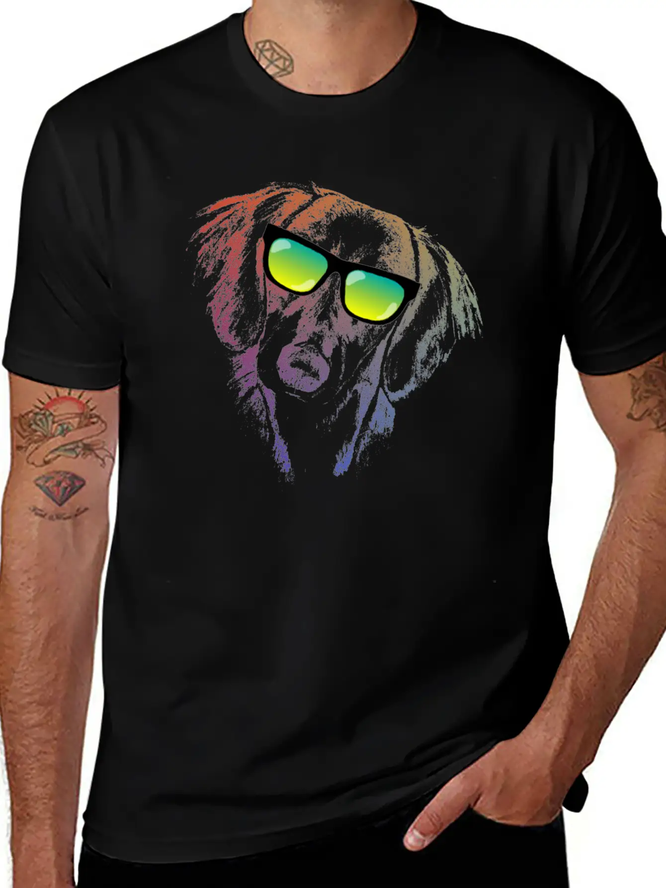 Neon Dachhund Dog Lover Casual Graphic T-Shirt – Simple And Comfortable Daily Wear