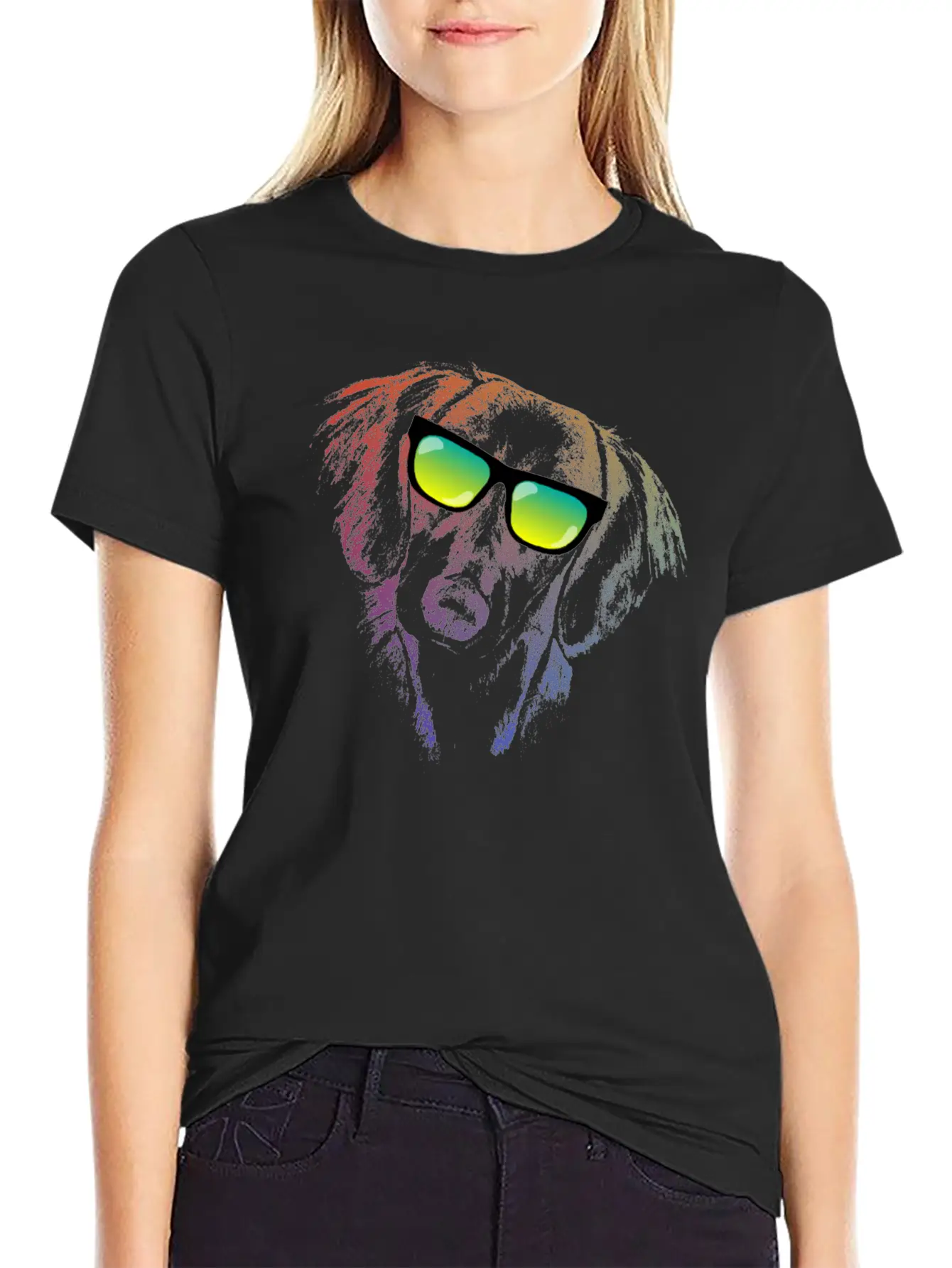 Neon Dachhund Dog Lover Casual Graphic T-Shirt – Simple And Comfortable Daily Wear