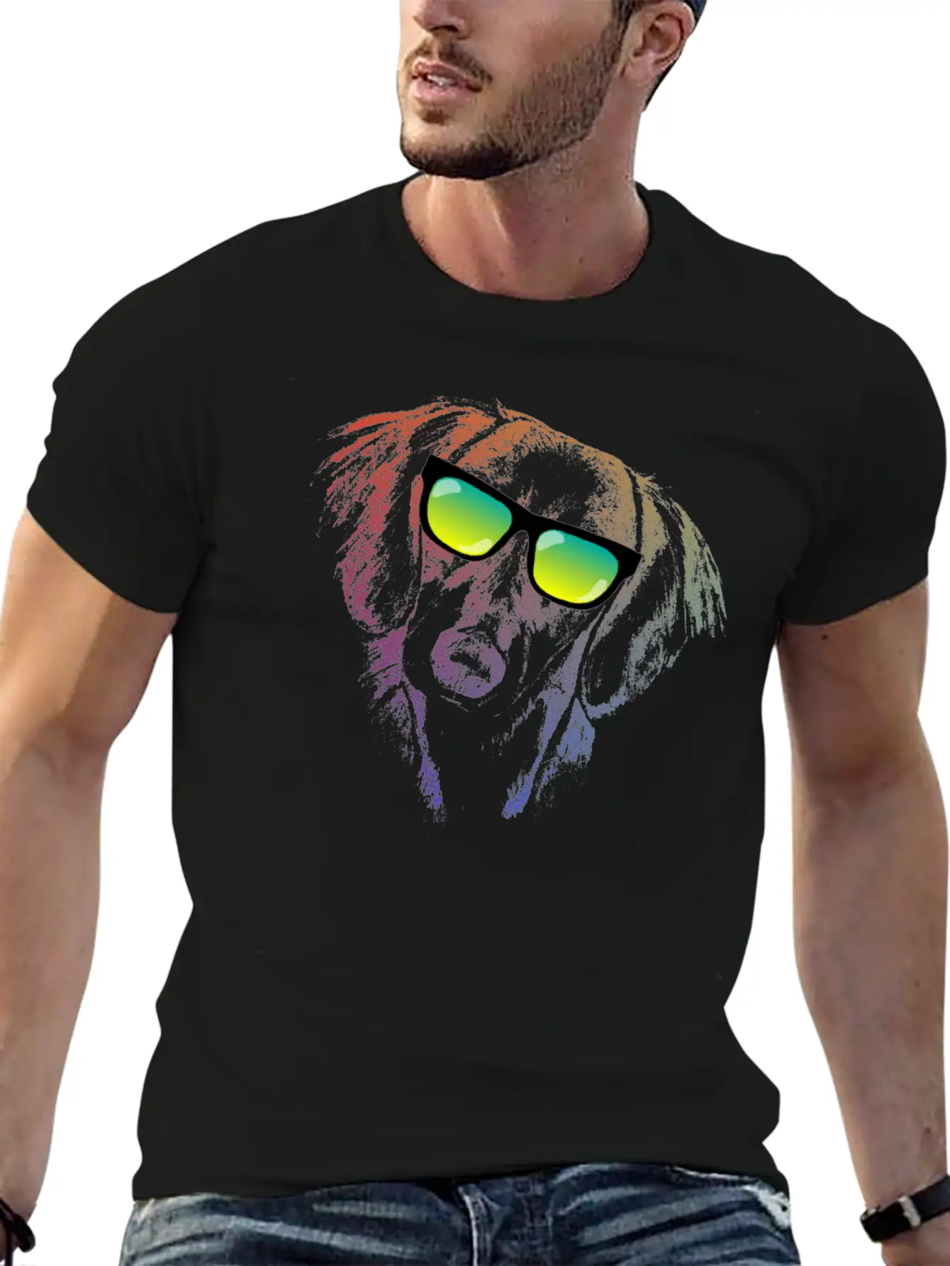 Neon Dachhund Dog Lover Casual Graphic T-Shirt – Simple And Comfortable Daily Wear