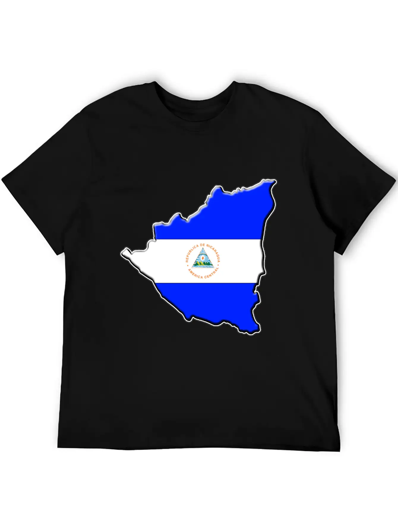 Nicaragua Flag Map Casual Graphic T-Shirt – Simple And Comfortable Daily Wear