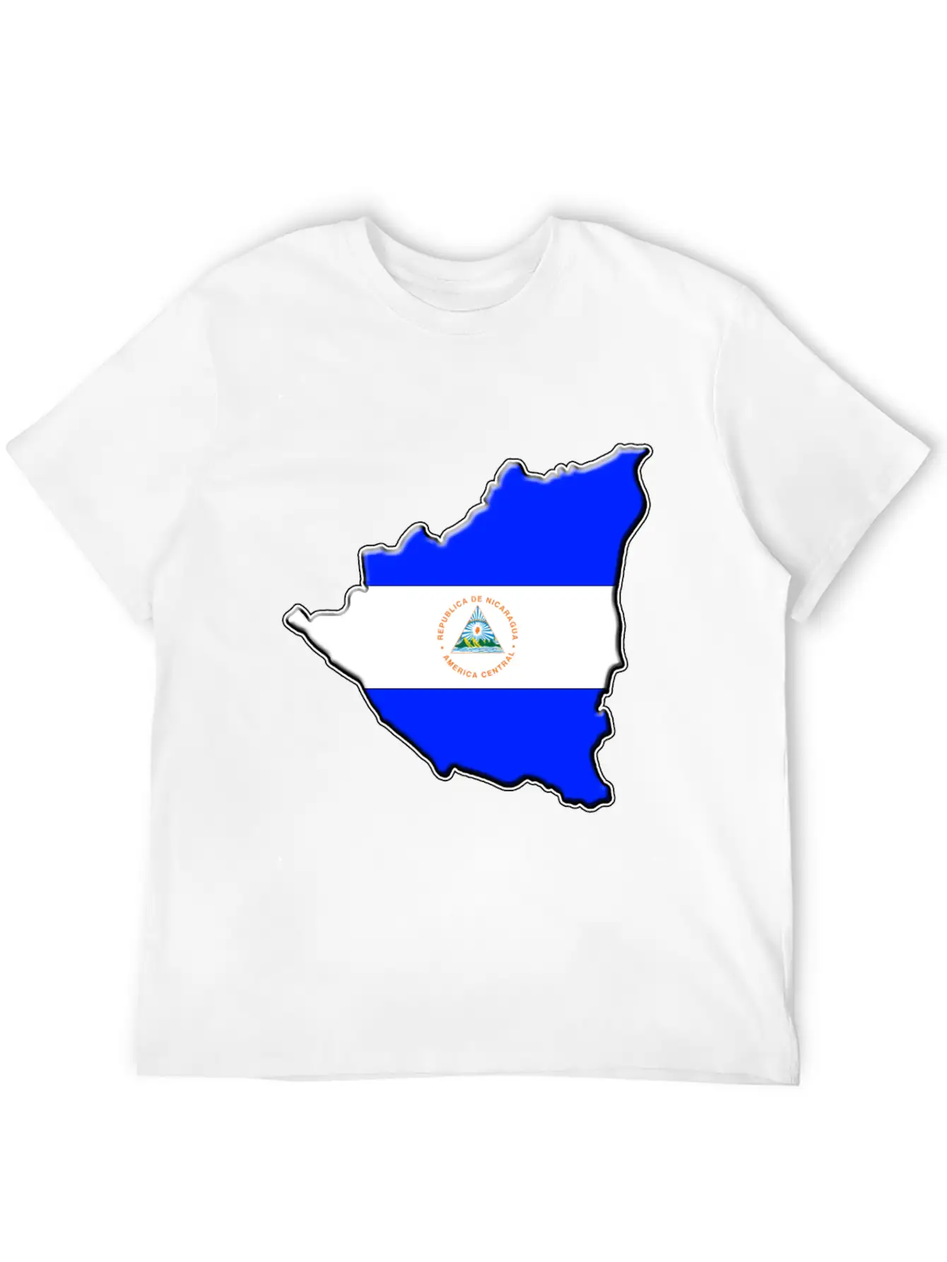 Nicaragua Flag Map Casual Graphic T-Shirt – Simple And Comfortable Daily Wear
