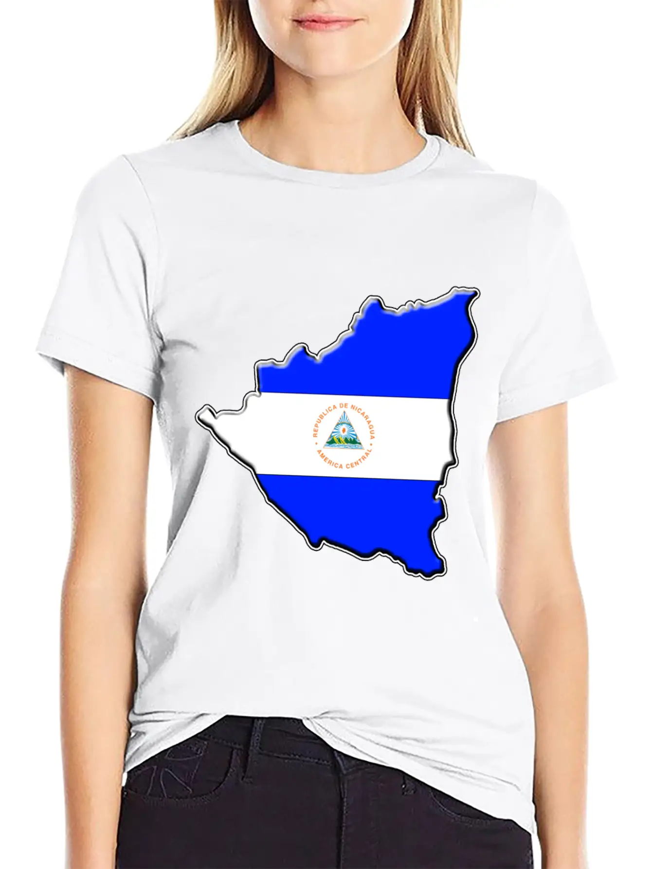 Nicaragua Flag Map Casual Graphic T-Shirt – Simple And Comfortable Daily Wear
