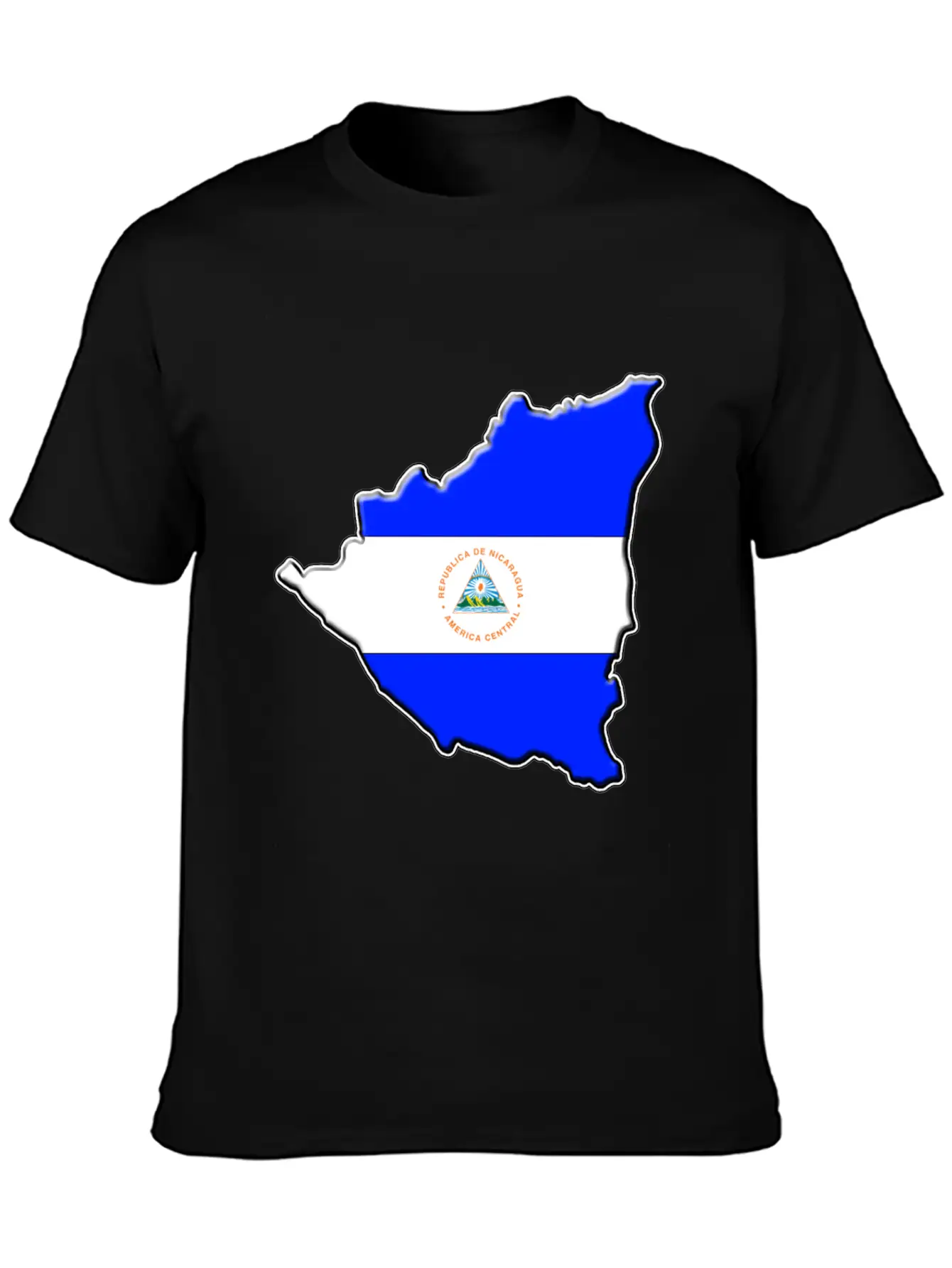 Nicaragua Flag Map Casual Graphic T-Shirt – Simple And Comfortable Daily Wear