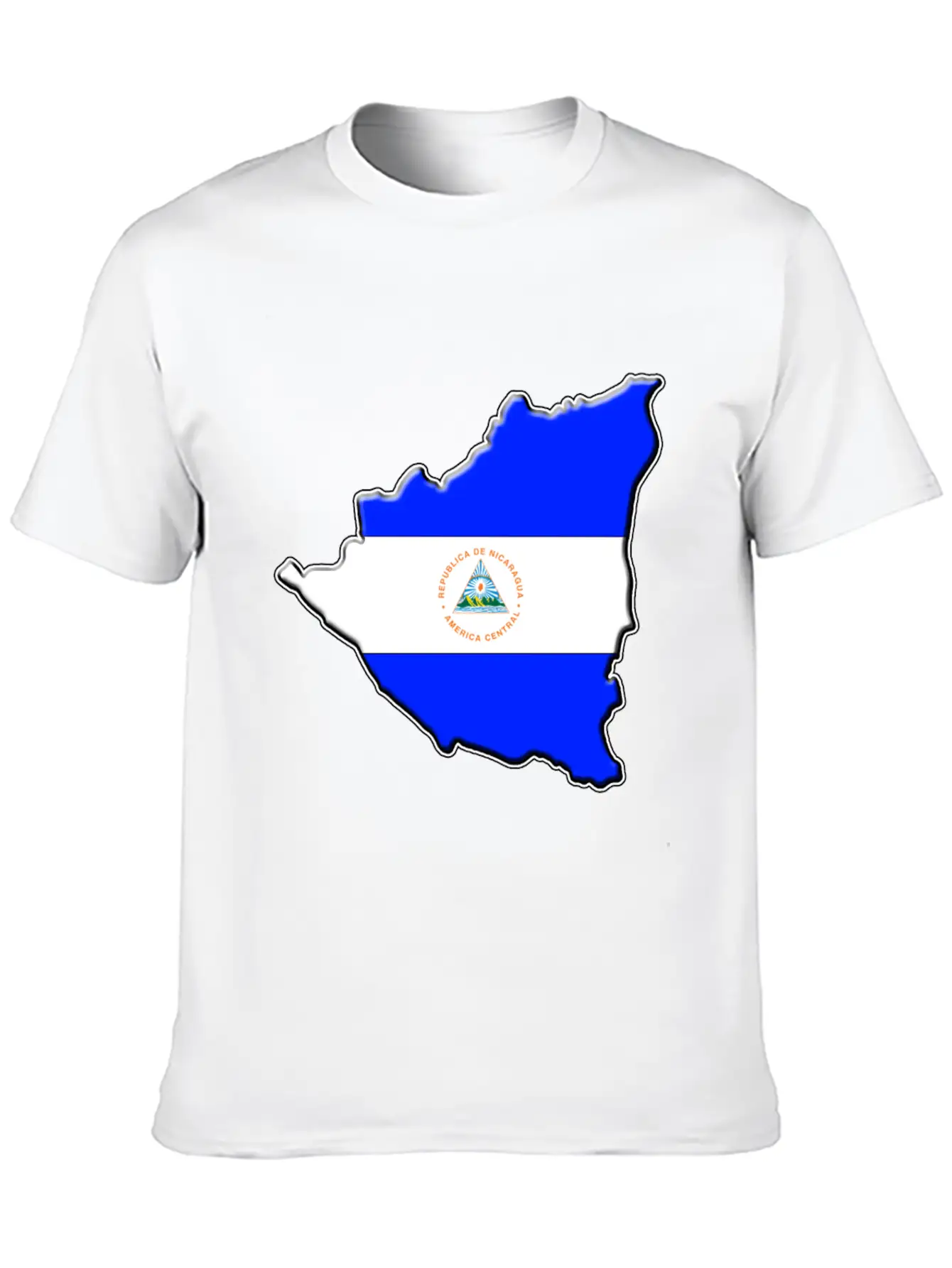 Nicaragua Flag Map Casual Graphic T-Shirt – Simple And Comfortable Daily Wear