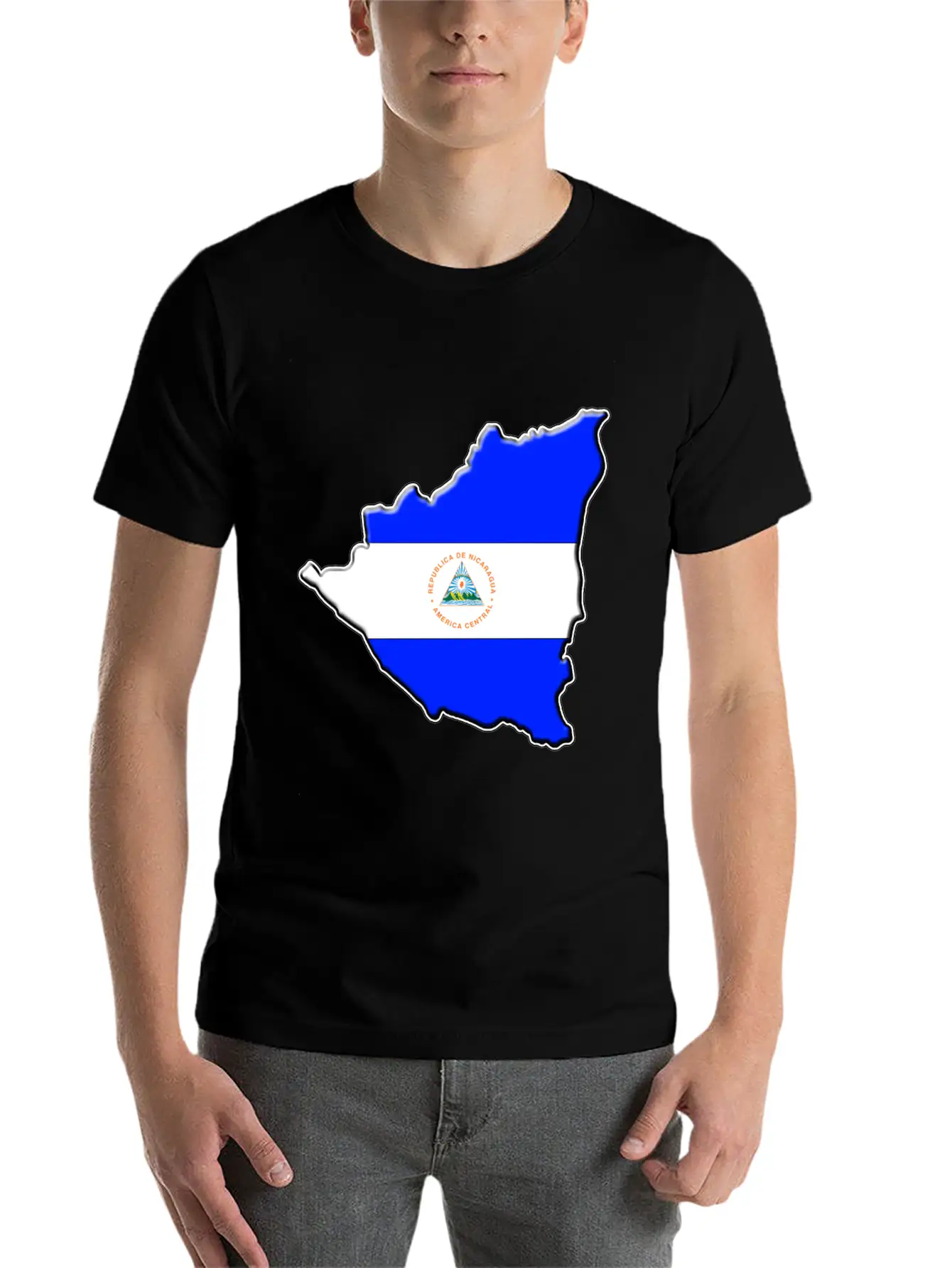 Nicaragua Flag Map Casual Graphic T-Shirt – Simple And Comfortable Daily Wear