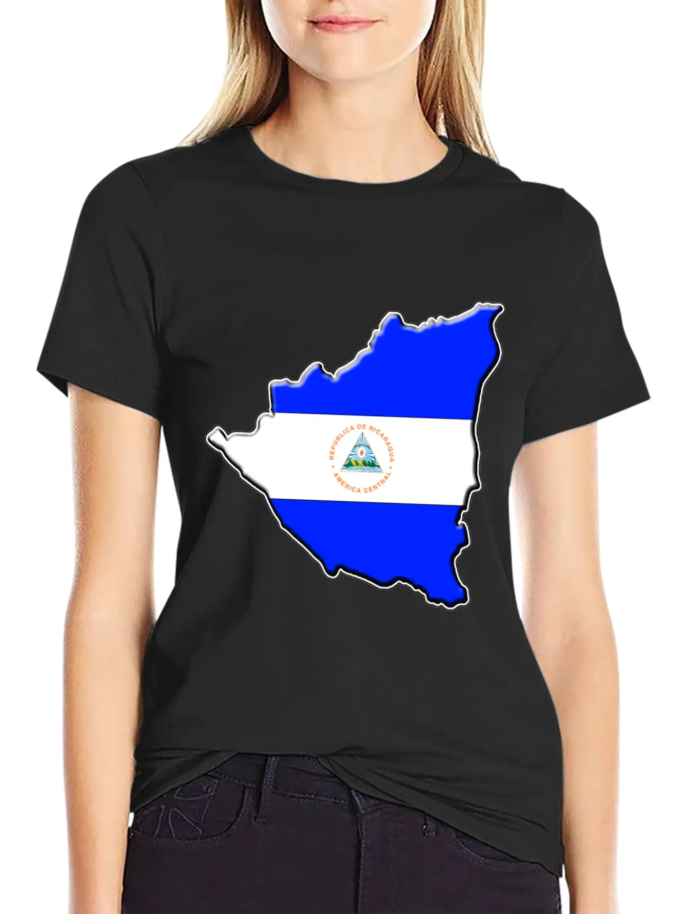 Nicaragua Flag Map Casual Graphic T-Shirt – Simple And Comfortable Daily Wear