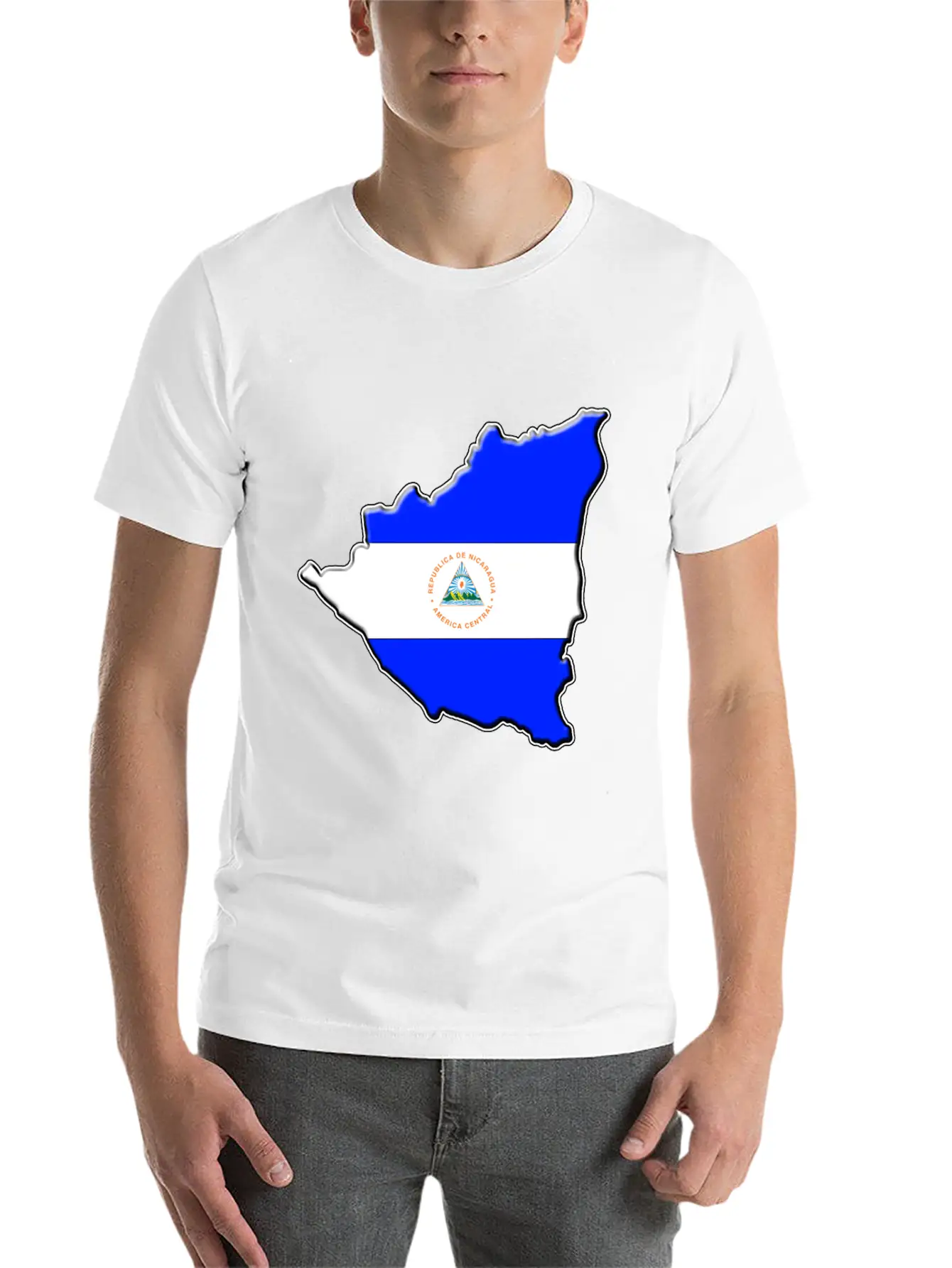Nicaragua Flag Map Casual Graphic T-Shirt – Simple And Comfortable Daily Wear
