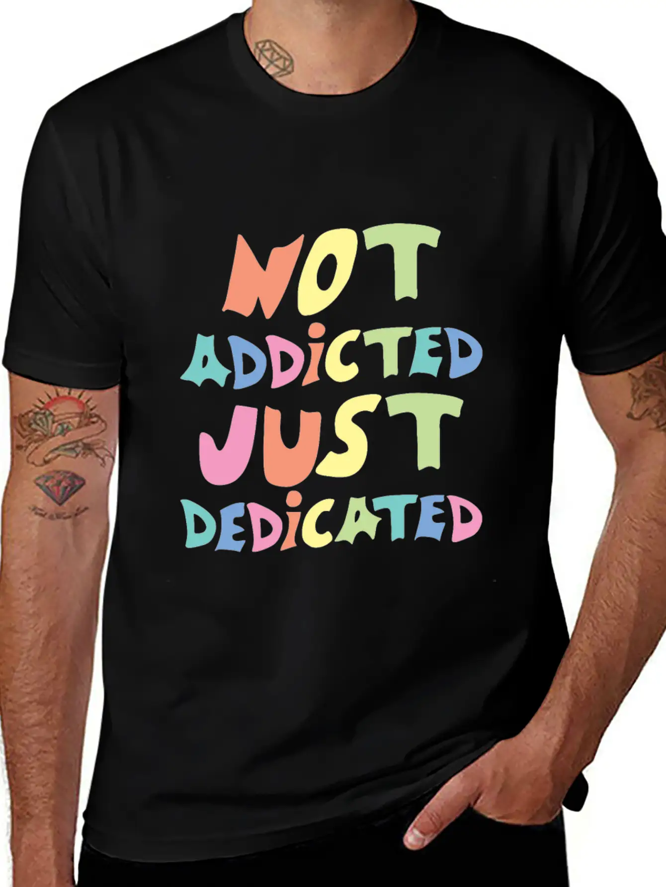 Not Addicted Just Dedicated Classic Cotton Tee – Unisex Comfort For Any Season