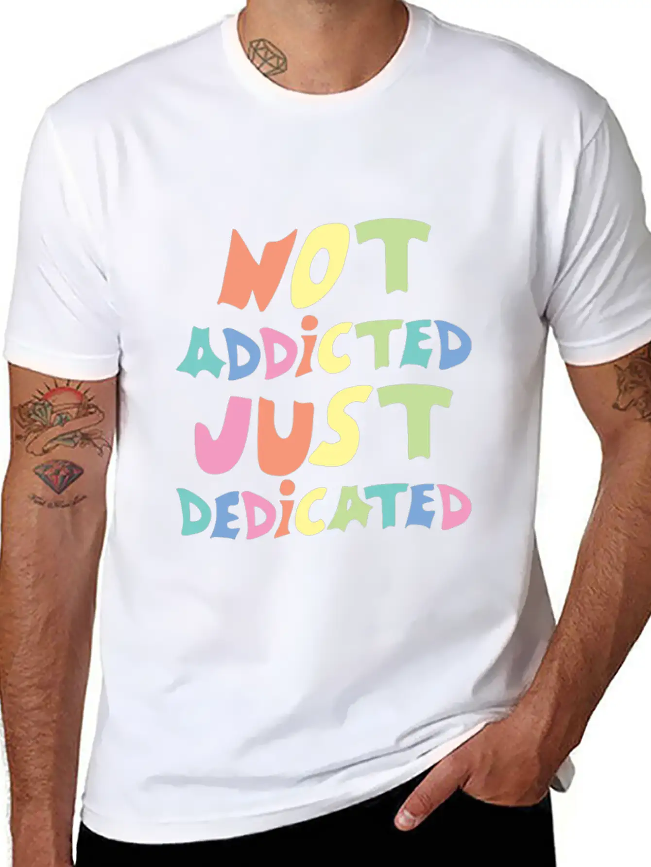 Not Addicted Just Dedicated Classic Cotton Tee – Unisex Comfort For Any Season