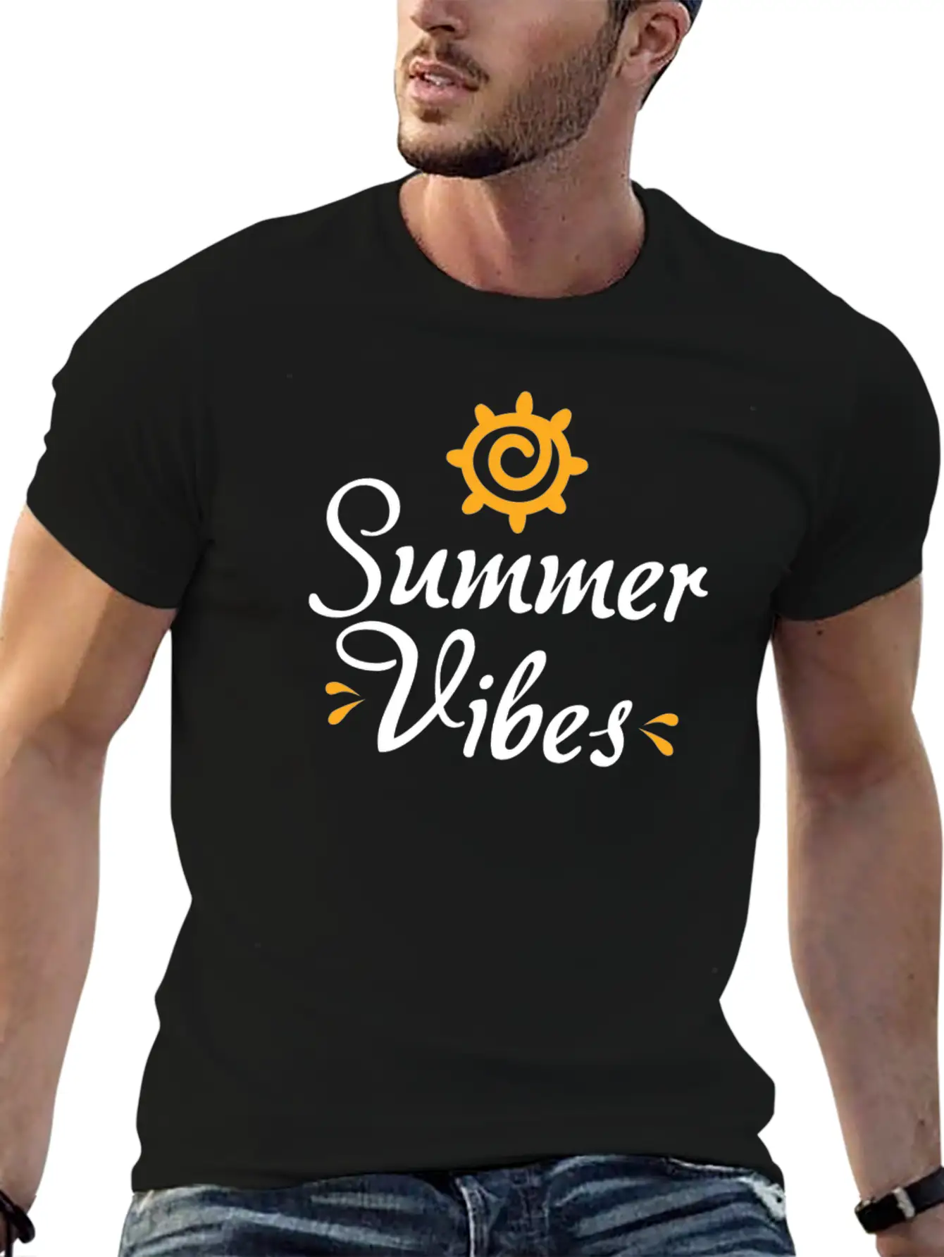 Novelty Text Summer Vibes Summer Quote Classic Cotton Tee – Unisex Comfort For Any Season