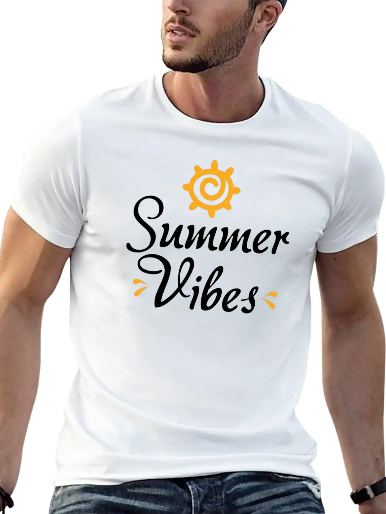 Novelty Text Summer Vibes Summer Quote Classic Cotton Tee – Unisex Comfort For Any Season