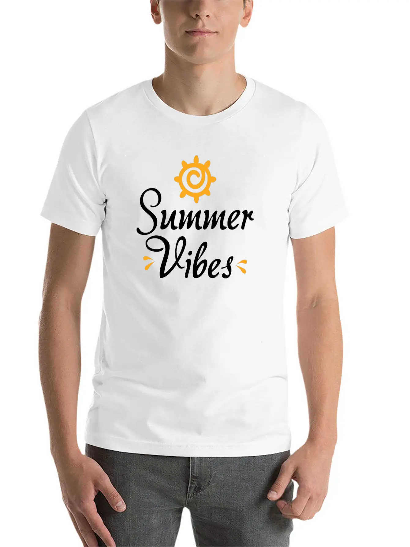 Novelty Text Summer Vibes Summer Quote Classic Cotton Tee – Unisex Comfort For Any Season