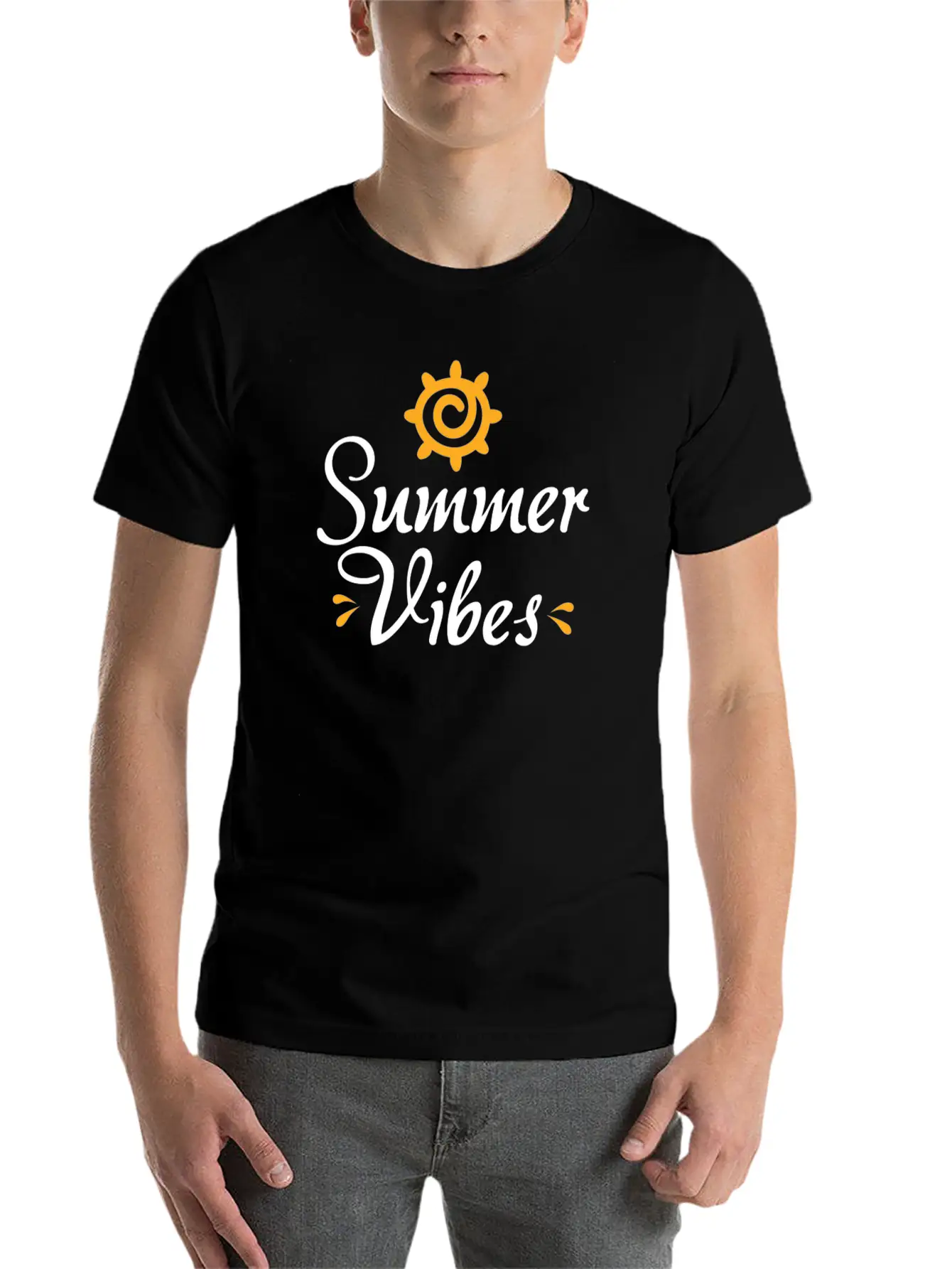 Novelty Text Summer Vibes Summer Quote Classic Cotton Tee – Unisex Comfort For Any Season