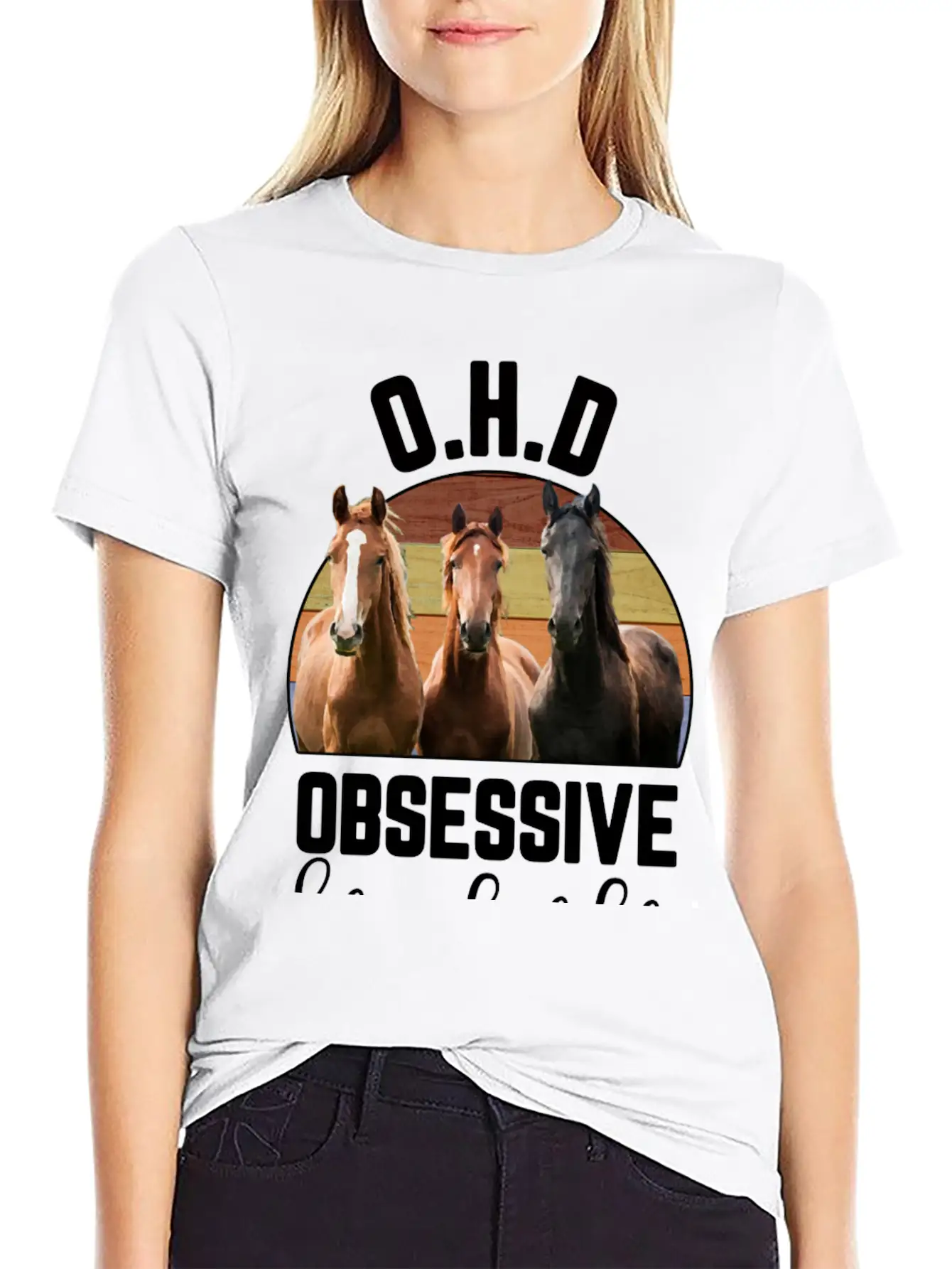 Obsessive Horse Disorder Casual Graphic T-Shirt – Simple And Comfortable Daily Wear