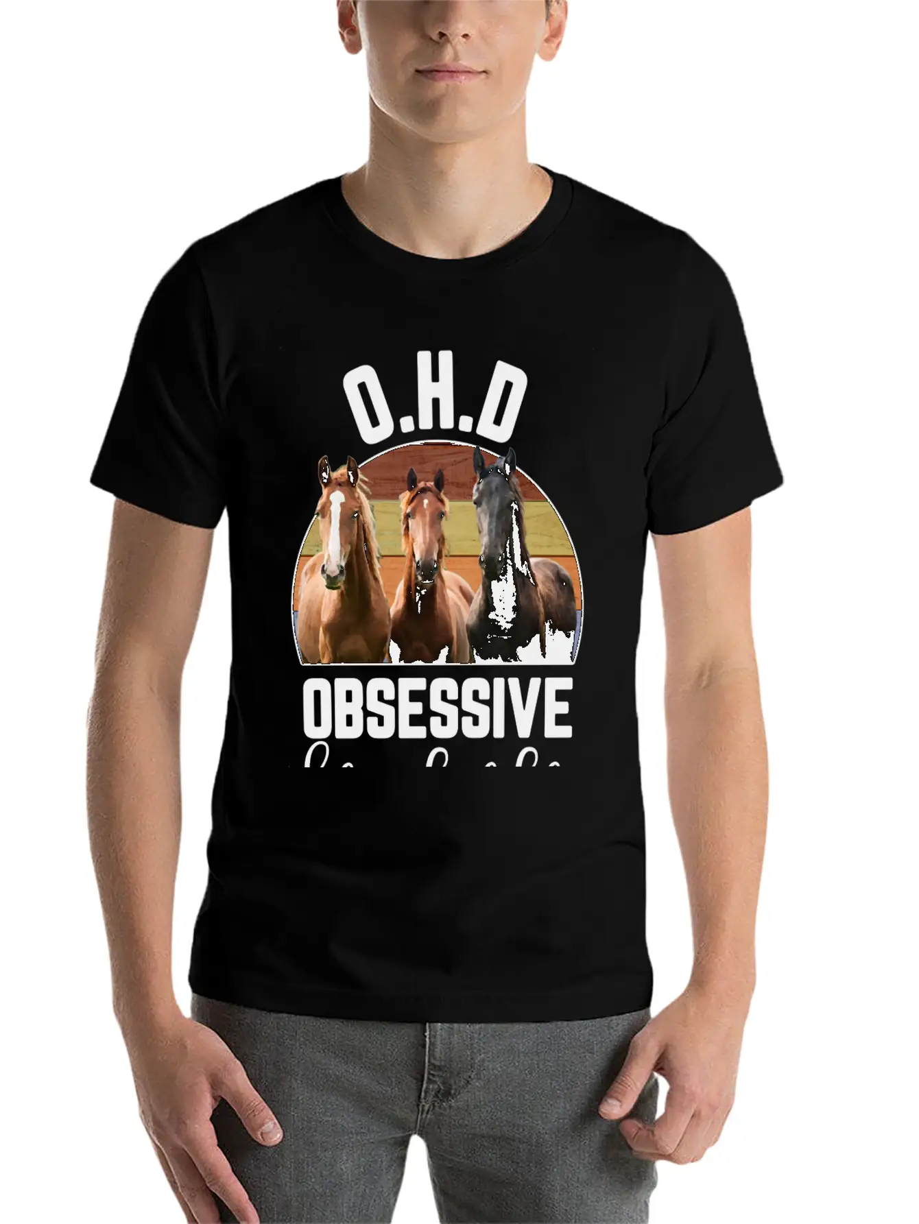 Obsessive Horse Disorder Casual Graphic T-Shirt – Simple And Comfortable Daily Wear