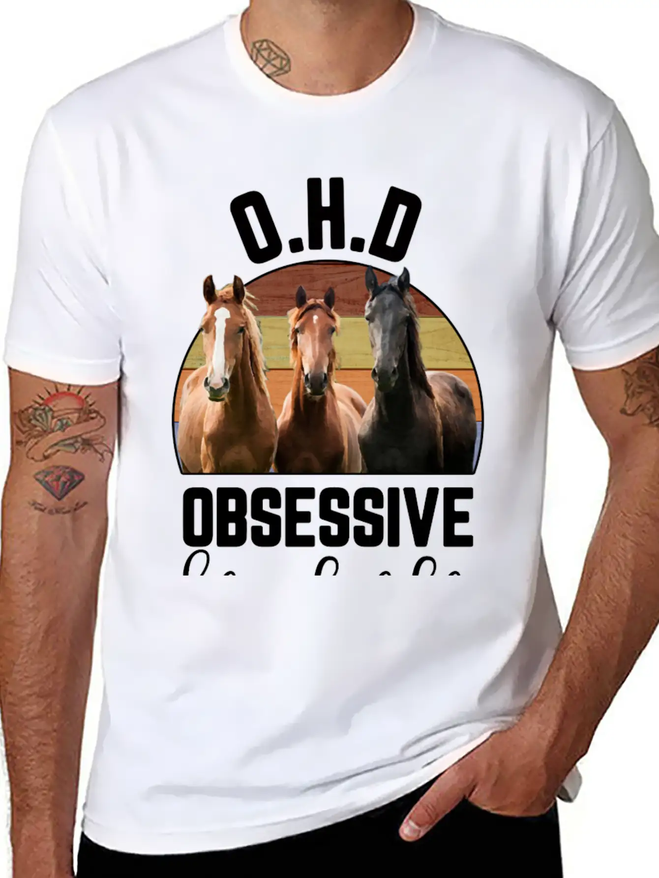 Obsessive Horse Disorder Casual Graphic T-Shirt – Simple And Comfortable Daily Wear