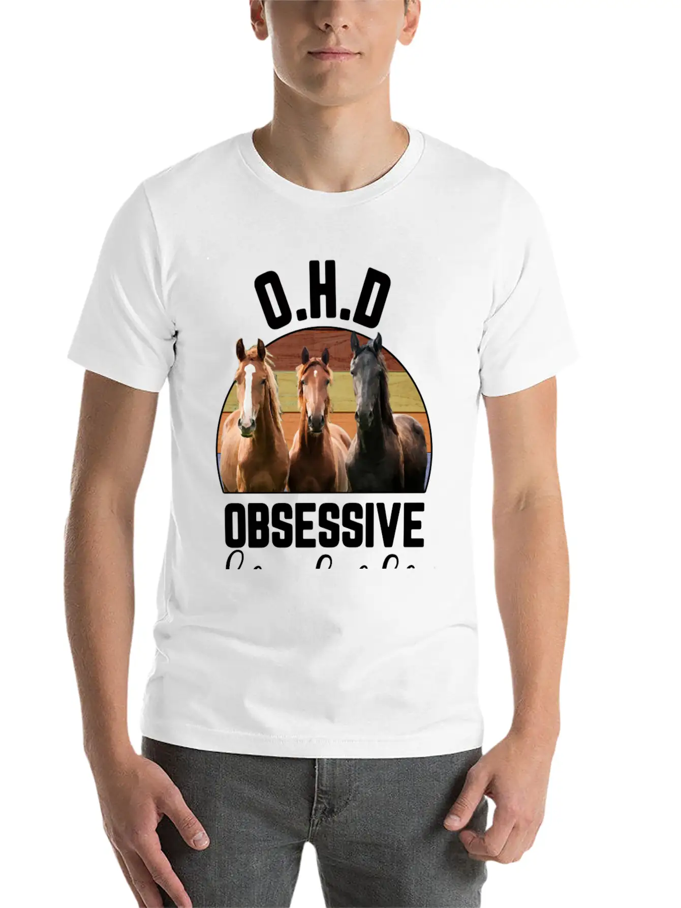 Obsessive Horse Disorder Casual Graphic T-Shirt – Simple And Comfortable Daily Wear