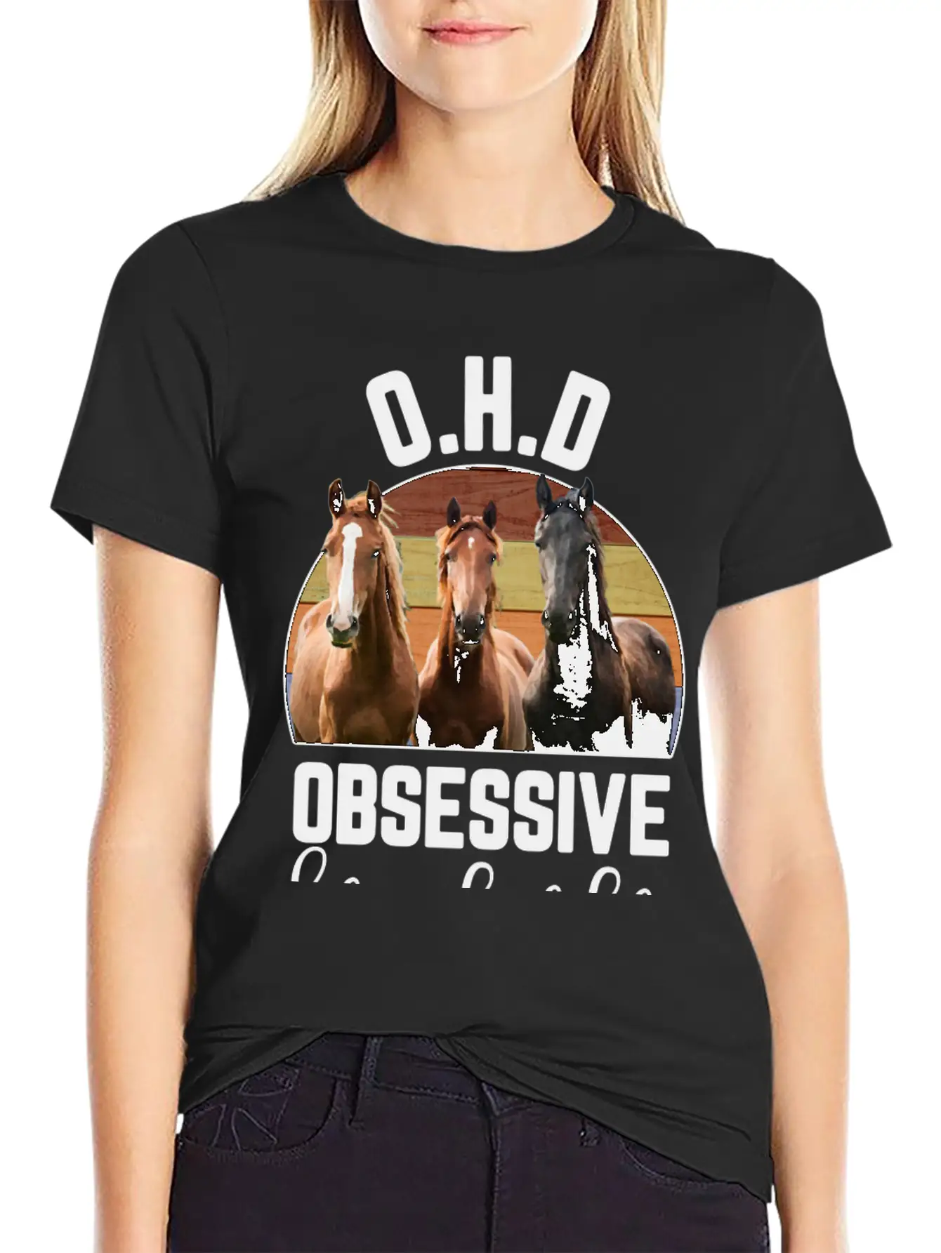 Obsessive Horse Disorder Casual Graphic T-Shirt – Simple And Comfortable Daily Wear