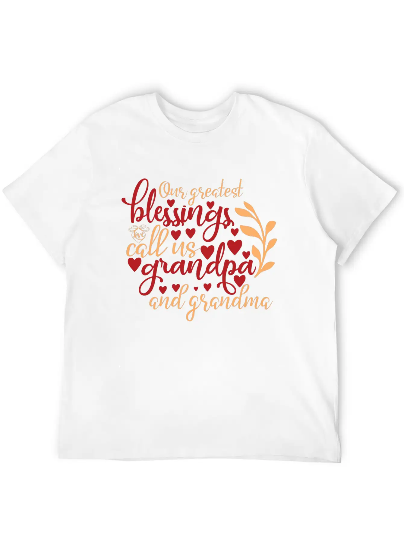 Our Greatest Blessings Call Us Grandpa And Grandma Casual Graphic T-Shirt – Simple And Comfortable Daily Wear