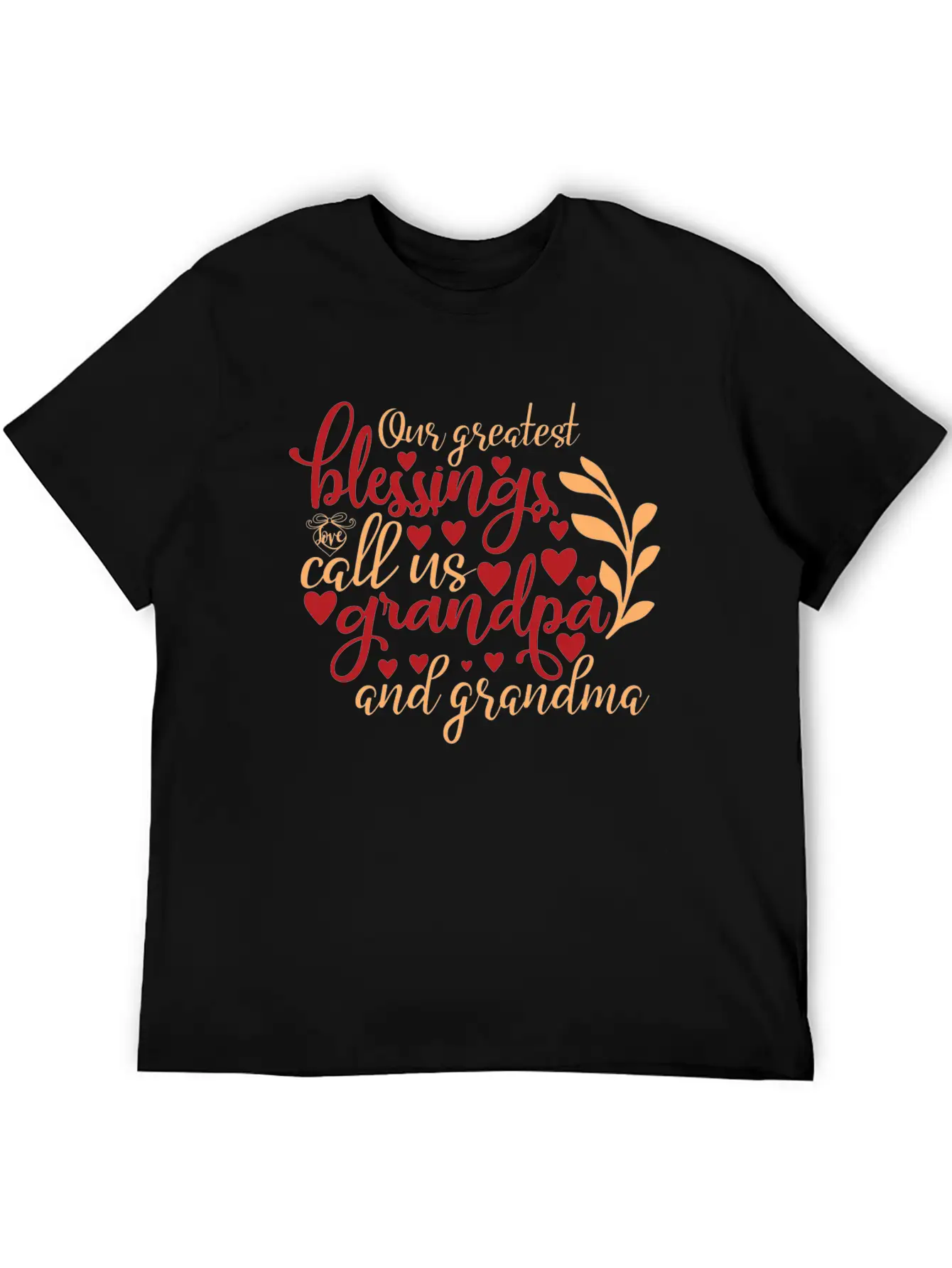 Our Greatest Blessings Call Us Grandpa And Grandma Casual Graphic T-Shirt – Simple And Comfortable Daily Wear