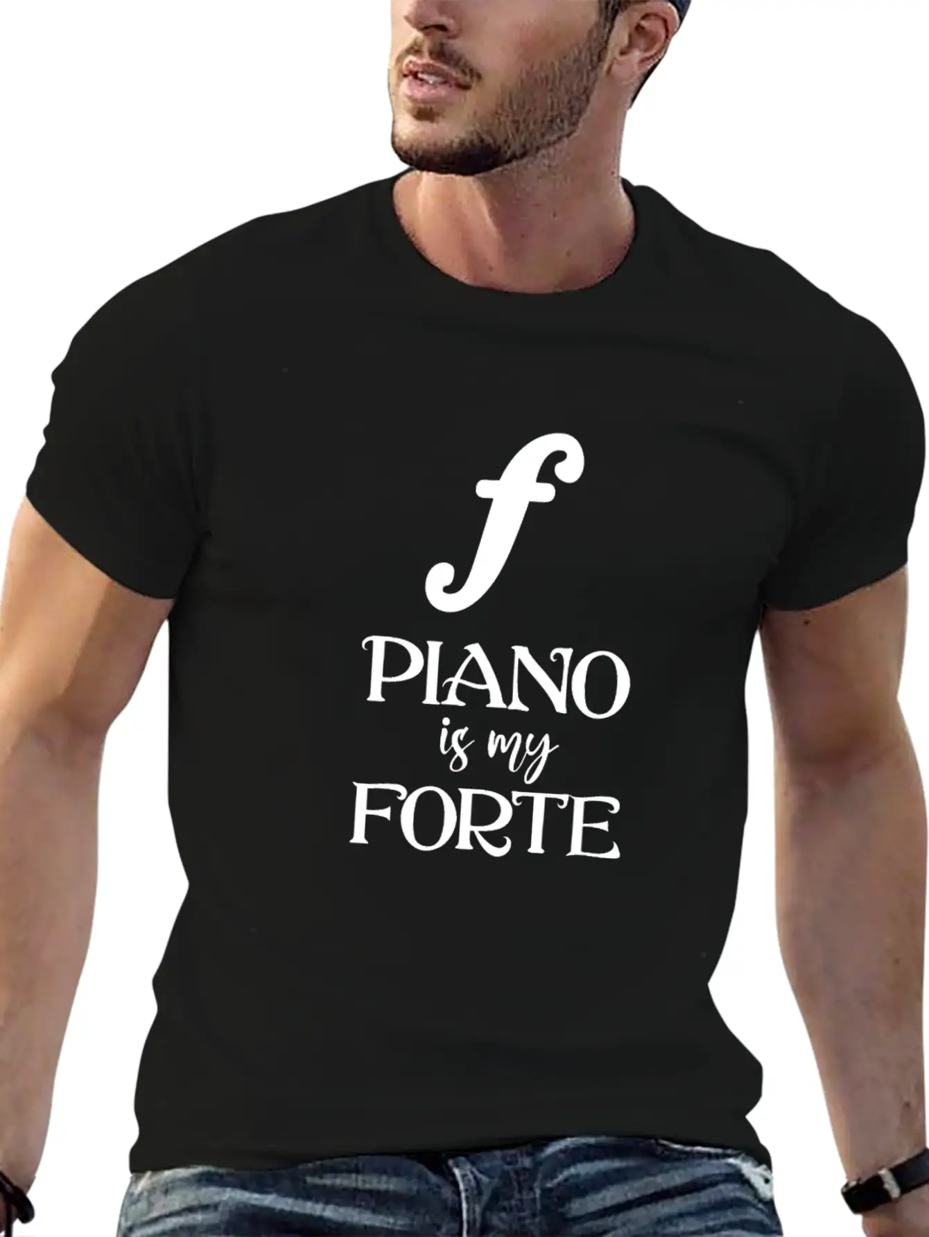 Piano Is My Forte Casual Graphic T-Shirt – Simple And Comfortable Daily Wear