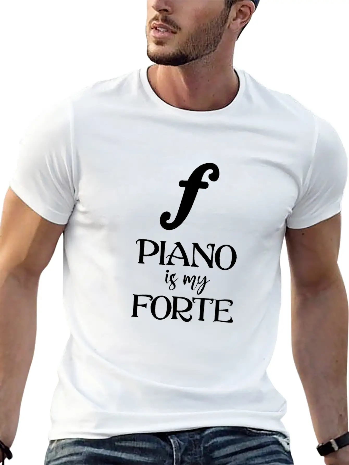 Piano Is My Forte Casual Graphic T-Shirt – Simple And Comfortable Daily Wear