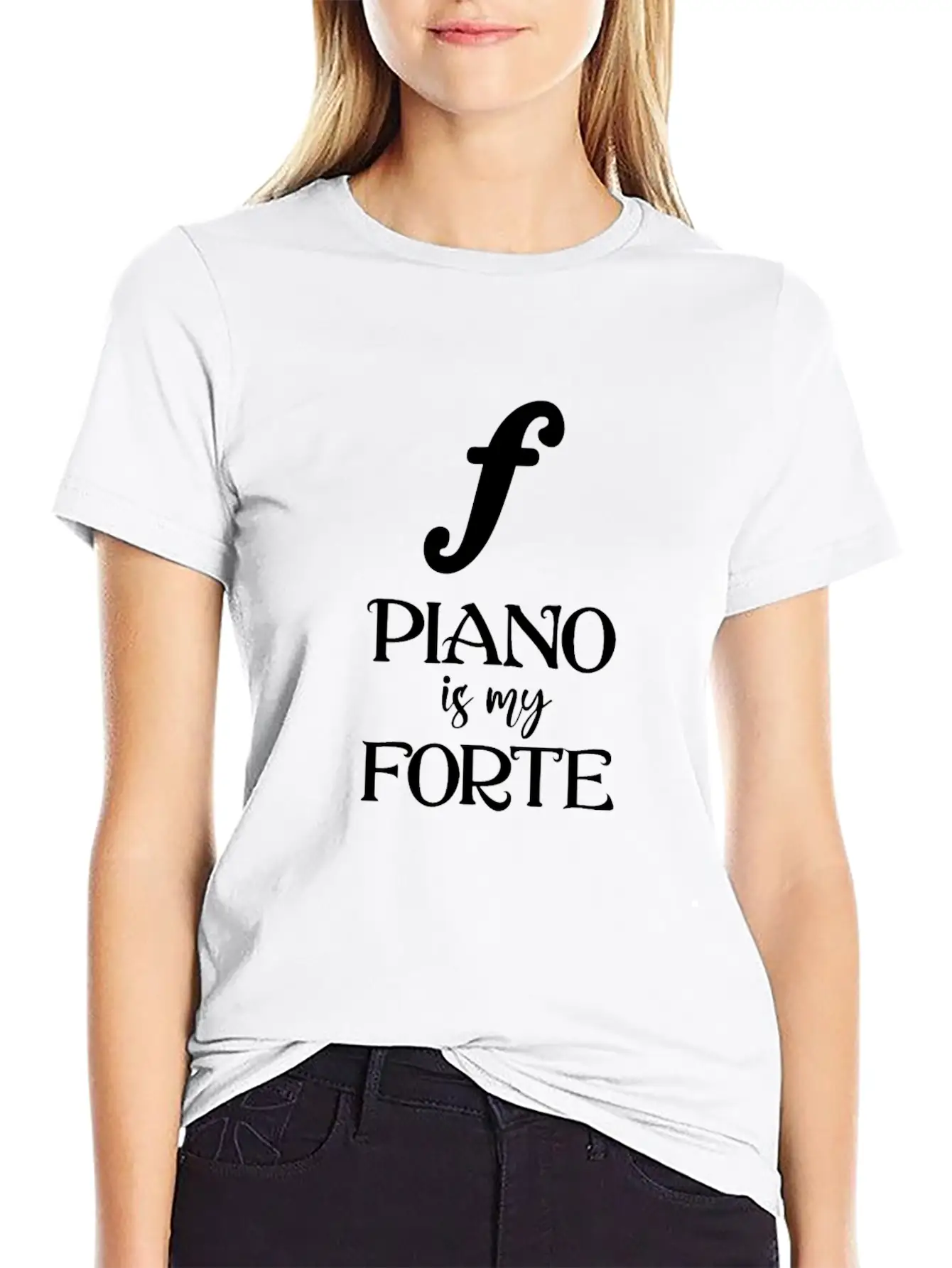 Piano Is My Forte Casual Graphic T-Shirt – Simple And Comfortable Daily Wear