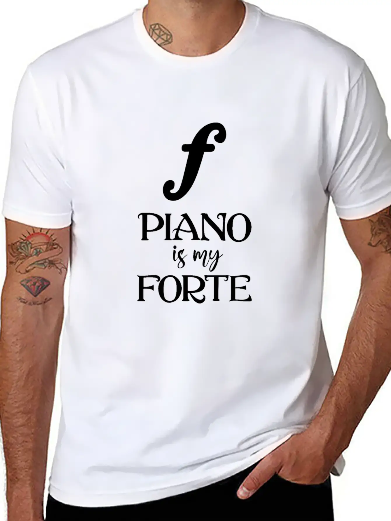 Piano Is My Forte Casual Graphic T-Shirt – Simple And Comfortable Daily Wear