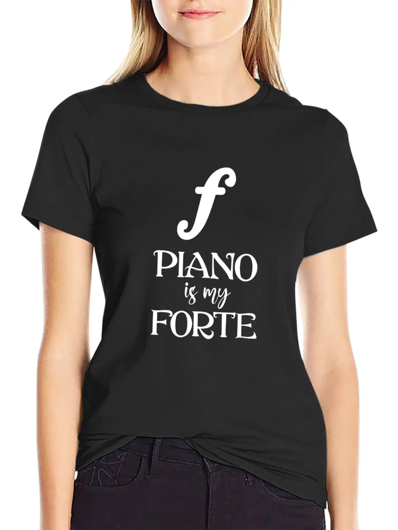 Piano Is My Forte Casual Graphic T-Shirt – Simple And Comfortable Daily Wear