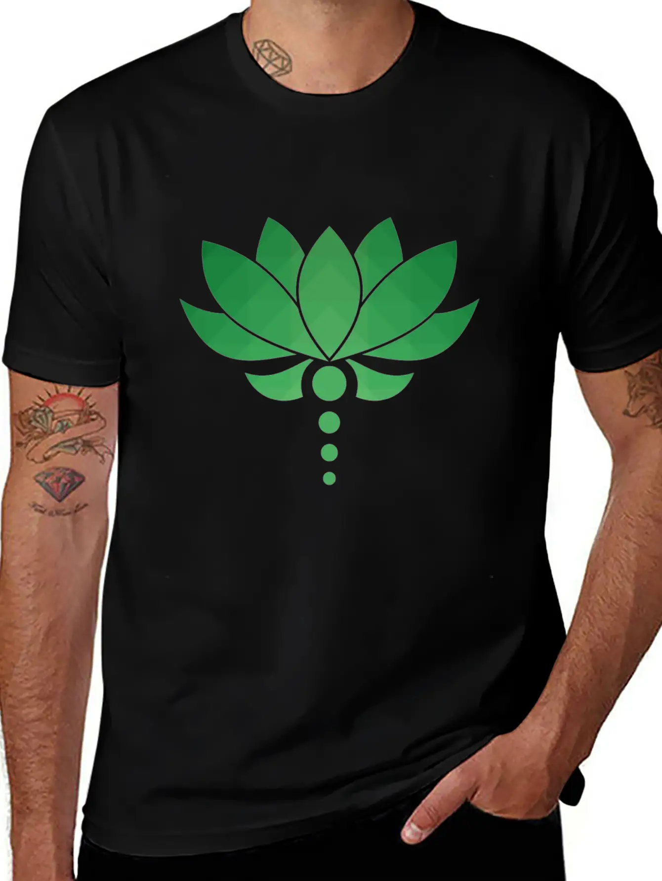 Plant - Flower - Blossom - Lotus - Polygon Essential Unisex Summer Tee – Soft Cotton Casual Fit