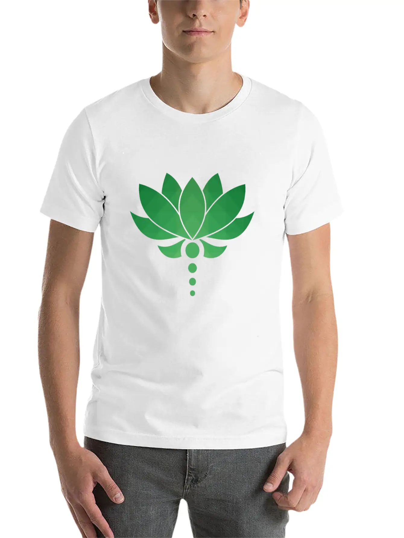 Plant - Flower - Blossom - Lotus - Polygon Essential Unisex Summer Tee – Soft Cotton Casual Fit