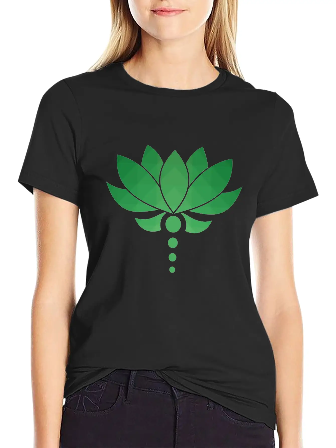 Plant - Flower - Blossom - Lotus - Polygon Essential Unisex Summer Tee – Soft Cotton Casual Fit