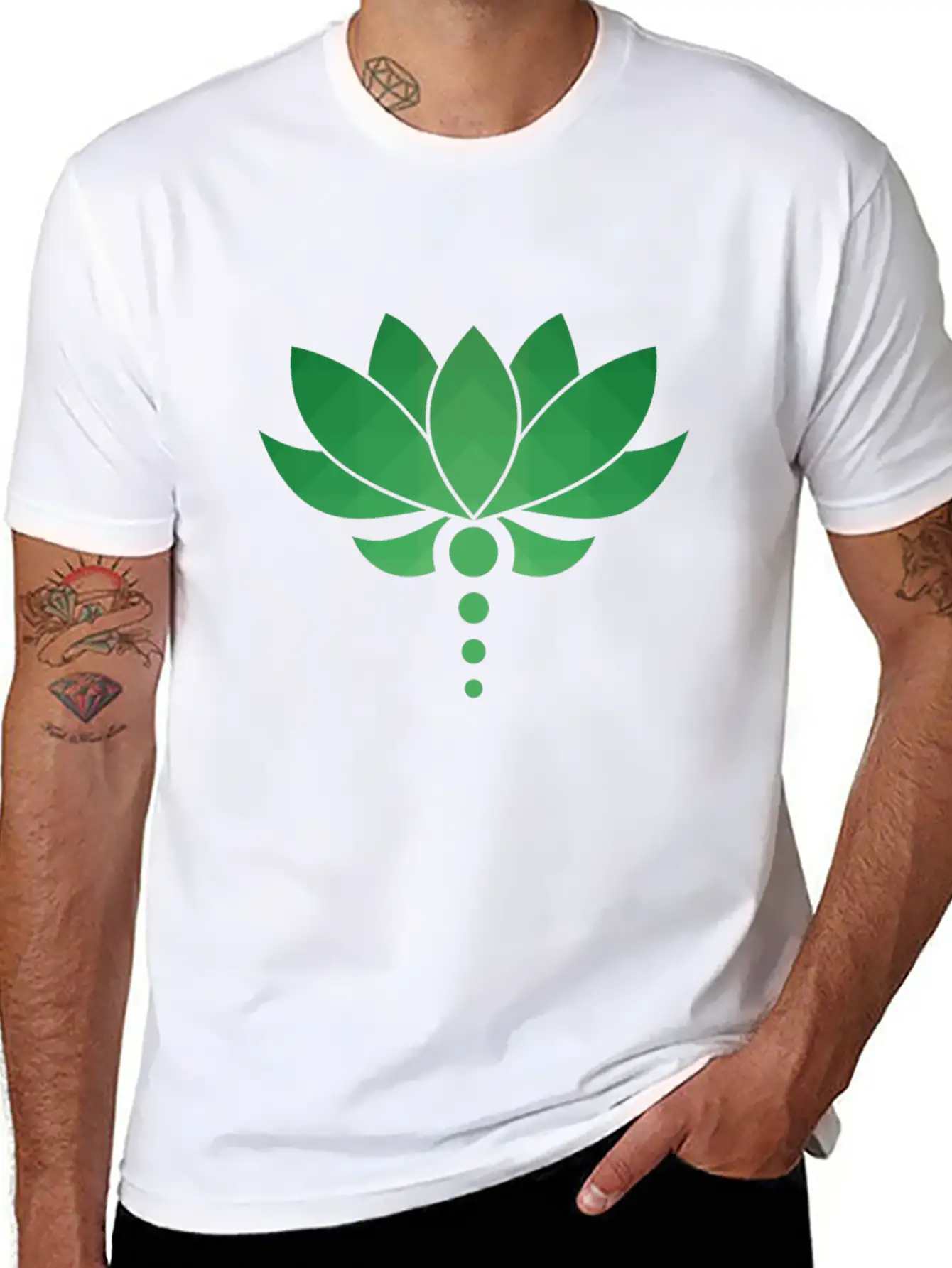 Plant - Flower - Blossom - Lotus - Polygon Essential Unisex Summer Tee – Soft Cotton Casual Fit