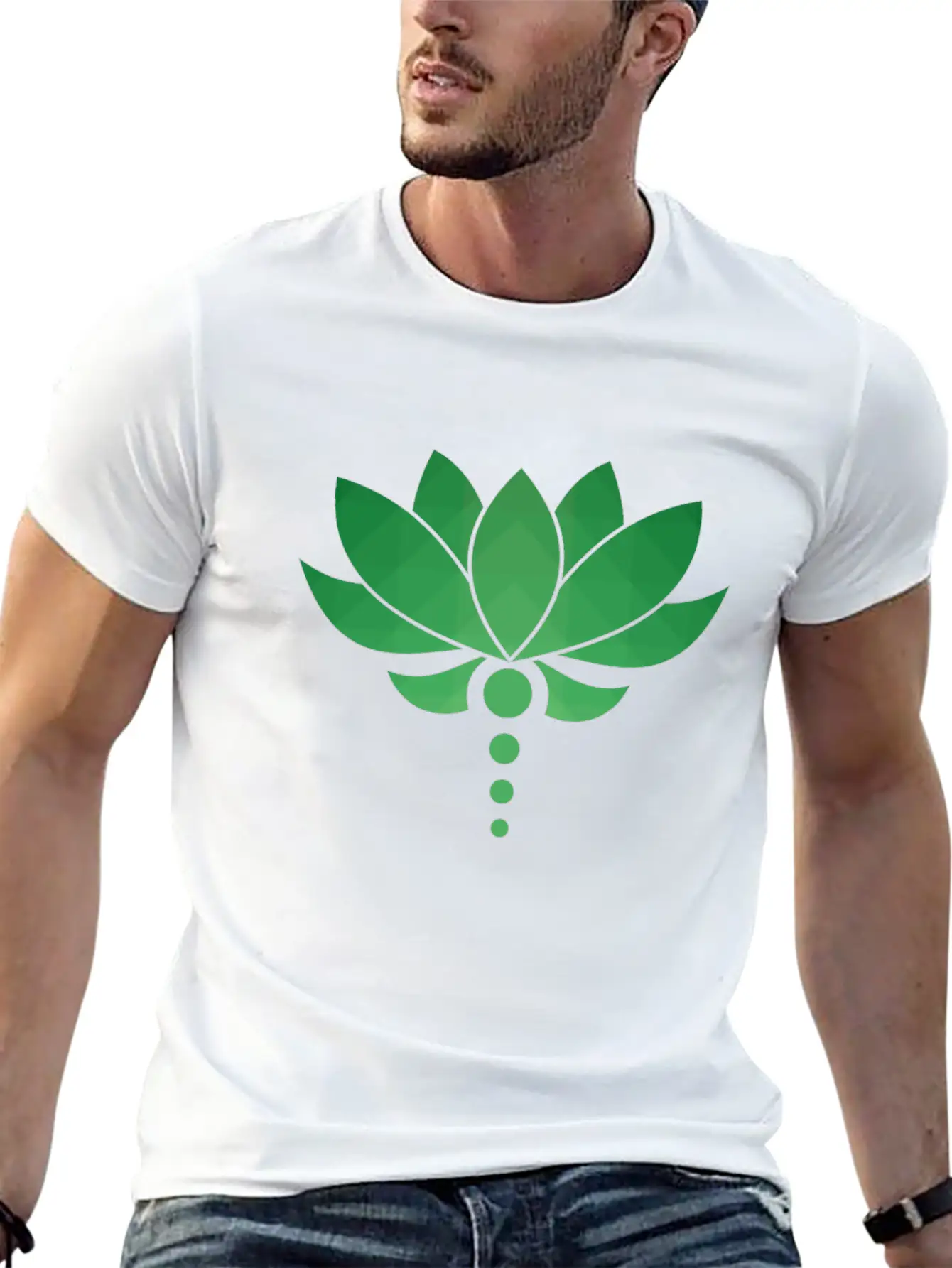 Plant - Flower - Blossom - Lotus - Polygon Essential Unisex Summer Tee – Soft Cotton Casual Fit