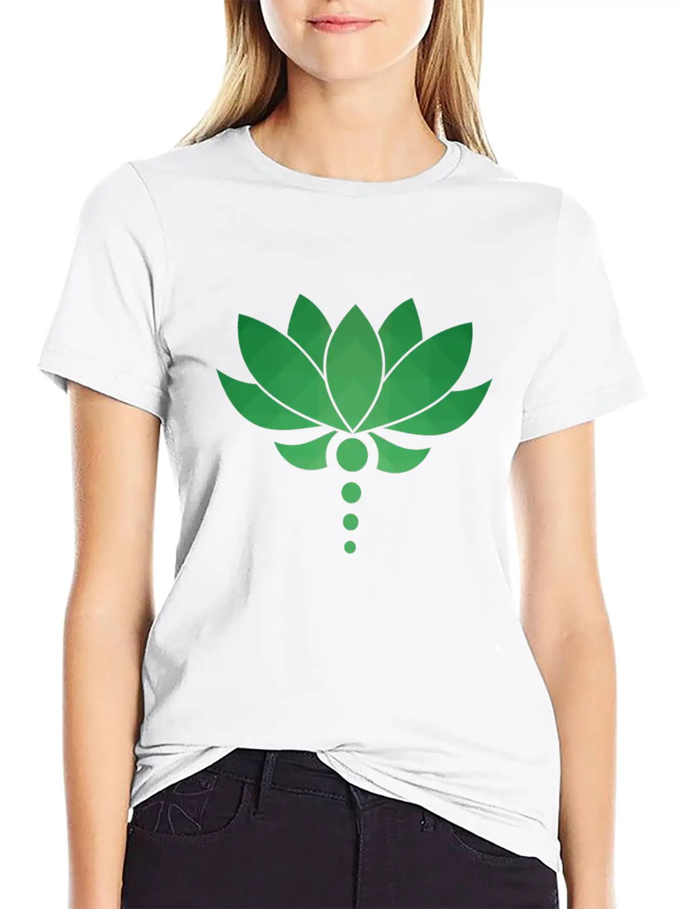 Plant - Flower - Blossom - Lotus - Polygon Essential Unisex Summer Tee – Soft Cotton Casual Fit