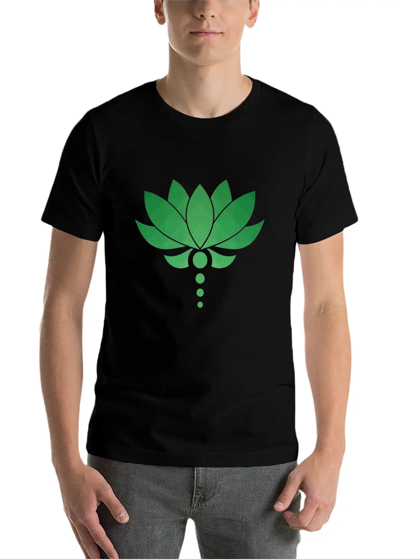 Plant - Flower - Blossom - Lotus - Polygon Essential Unisex Summer Tee – Soft Cotton Casual Fit
