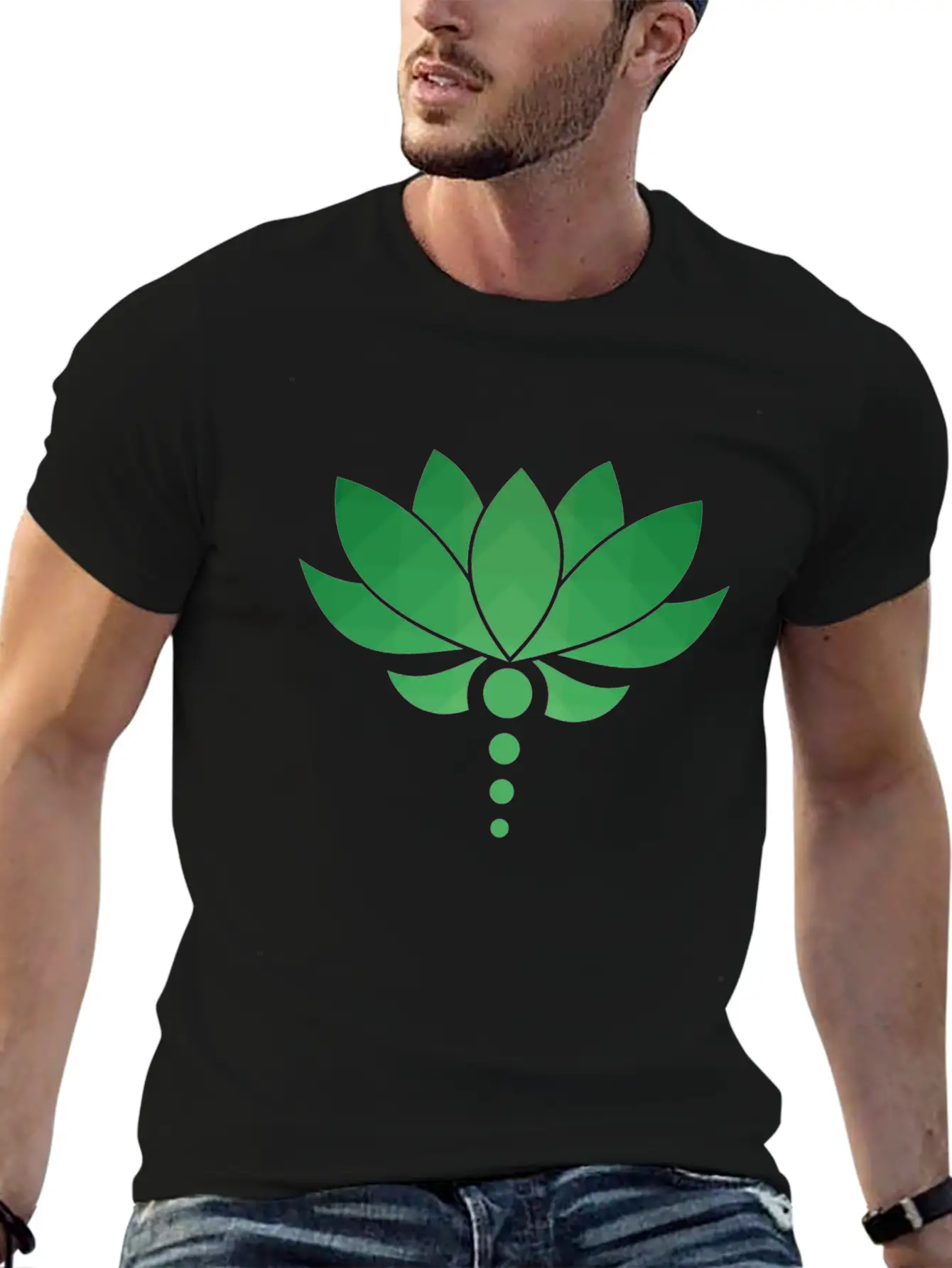 Plant - Flower - Blossom - Lotus - Polygon Essential Unisex Summer Tee – Soft Cotton Casual Fit