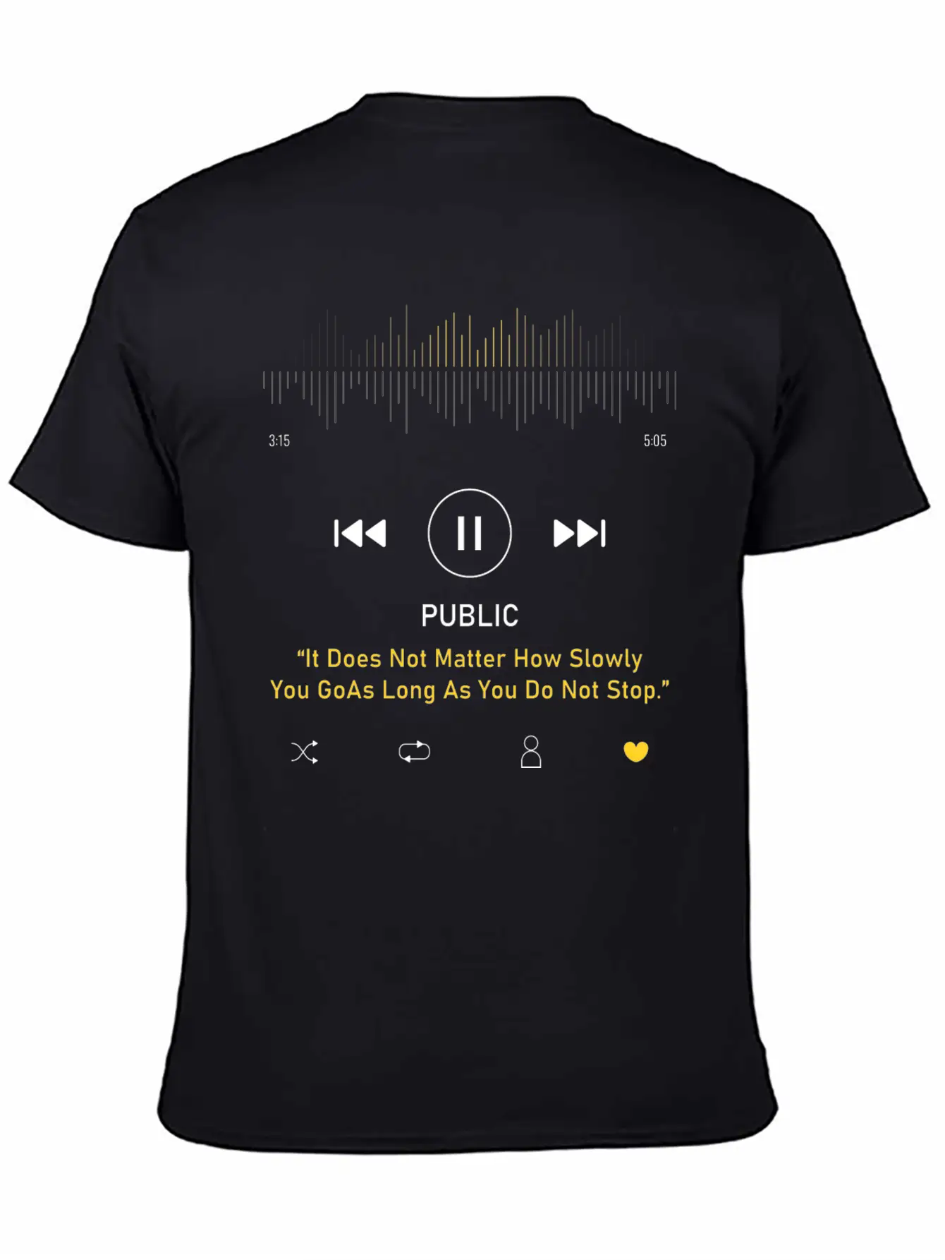 Play Music Interface With Motivational Classic Cotton Tee – Unisex Comfort For Any Season