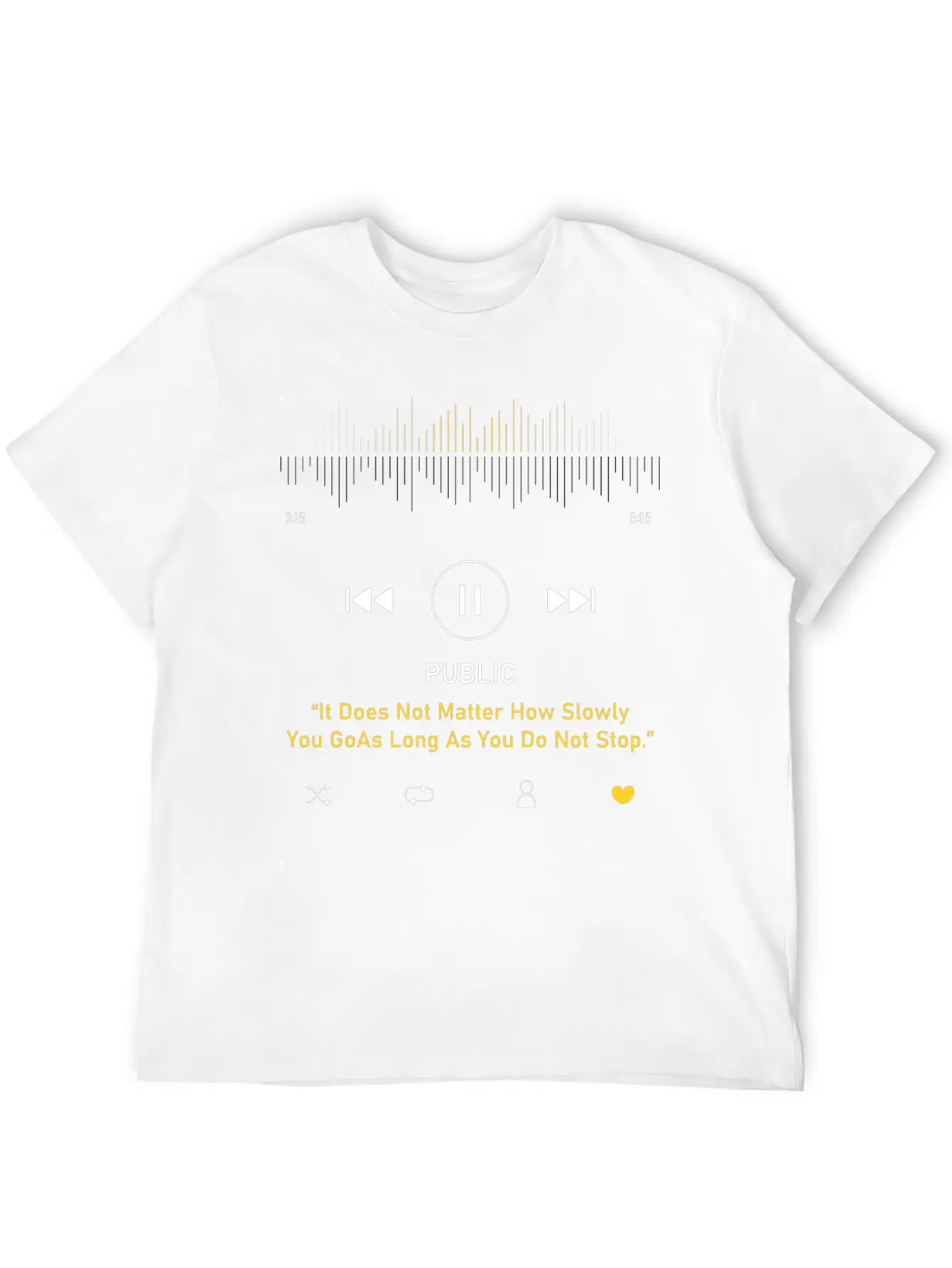 Play Music Interface With Motivational Classic Cotton Tee – Unisex Comfort For Any Season