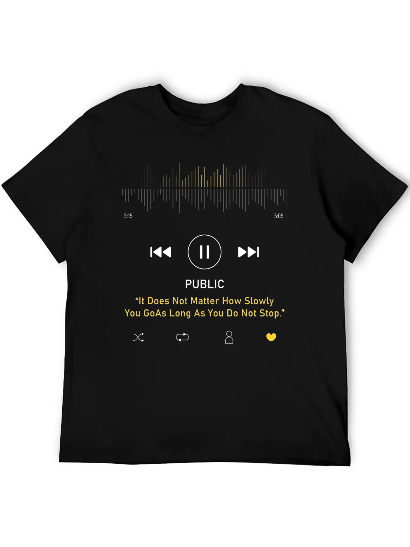 Play Music Interface With Motivational Classic Cotton Tee – Unisex Comfort For Any Season