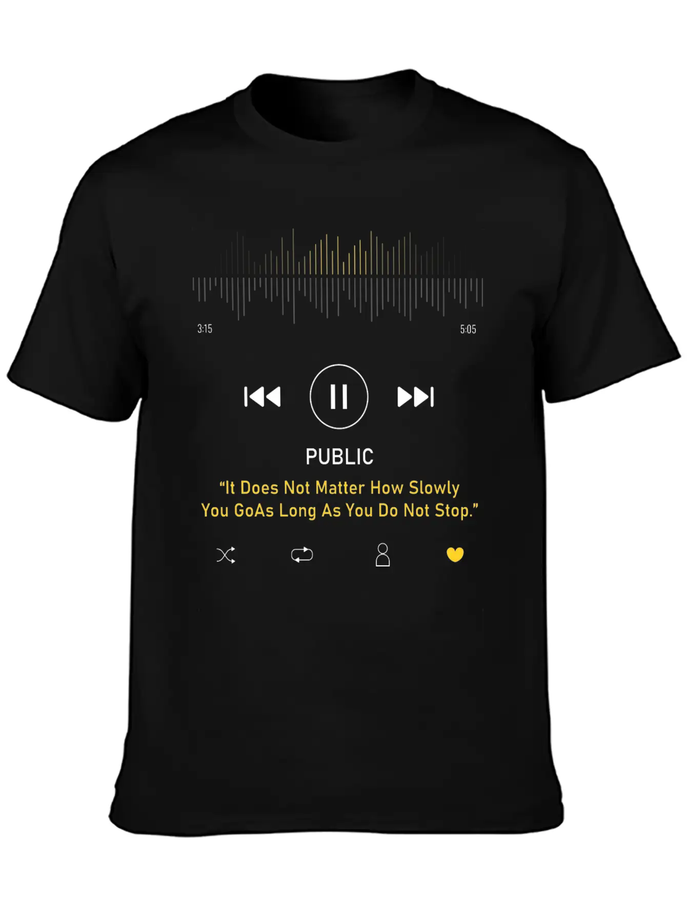 Play Music Interface With Motivational Classic Cotton Tee – Unisex Comfort For Any Season