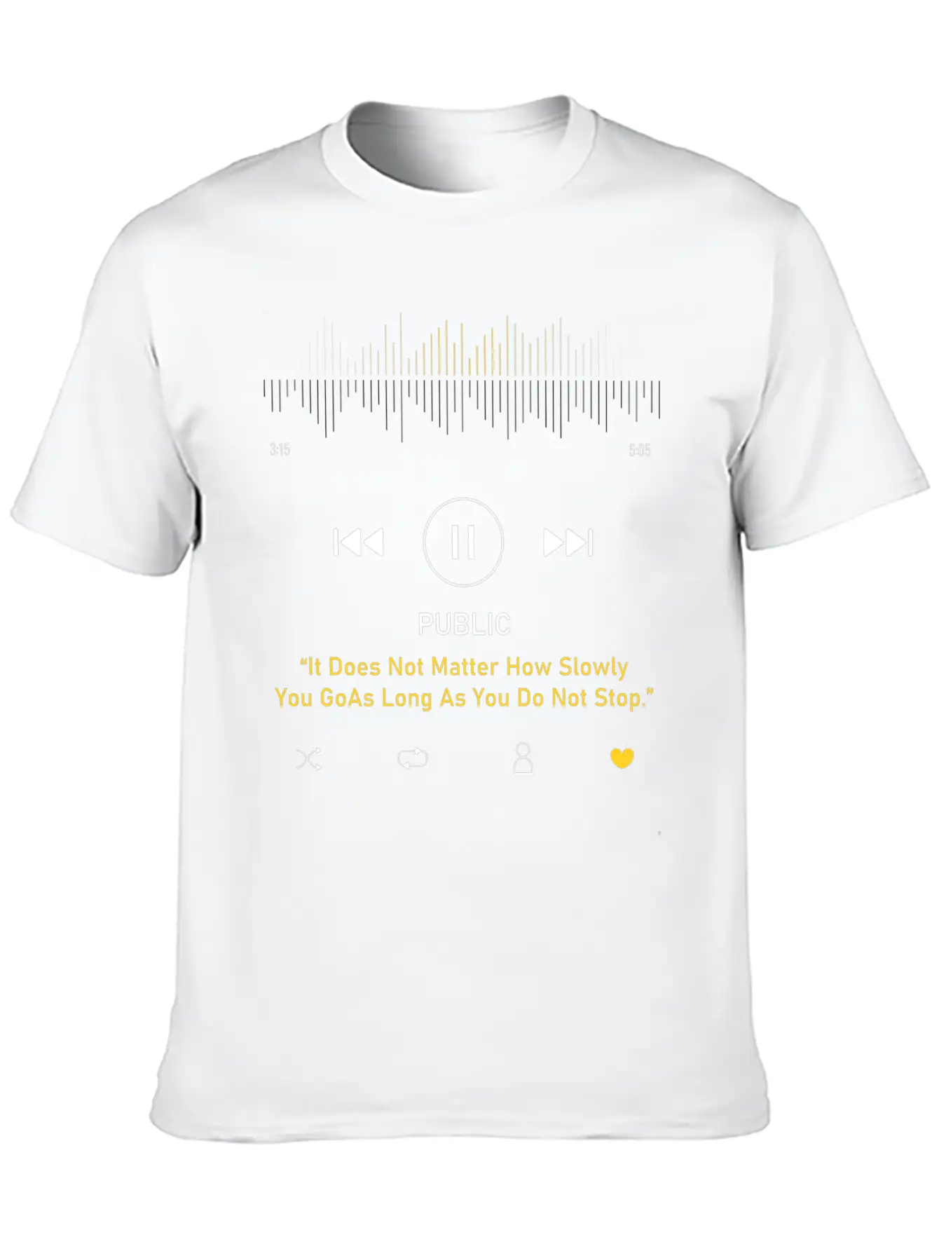 Play Music Interface With Motivational Classic Cotton Tee – Unisex Comfort For Any Season