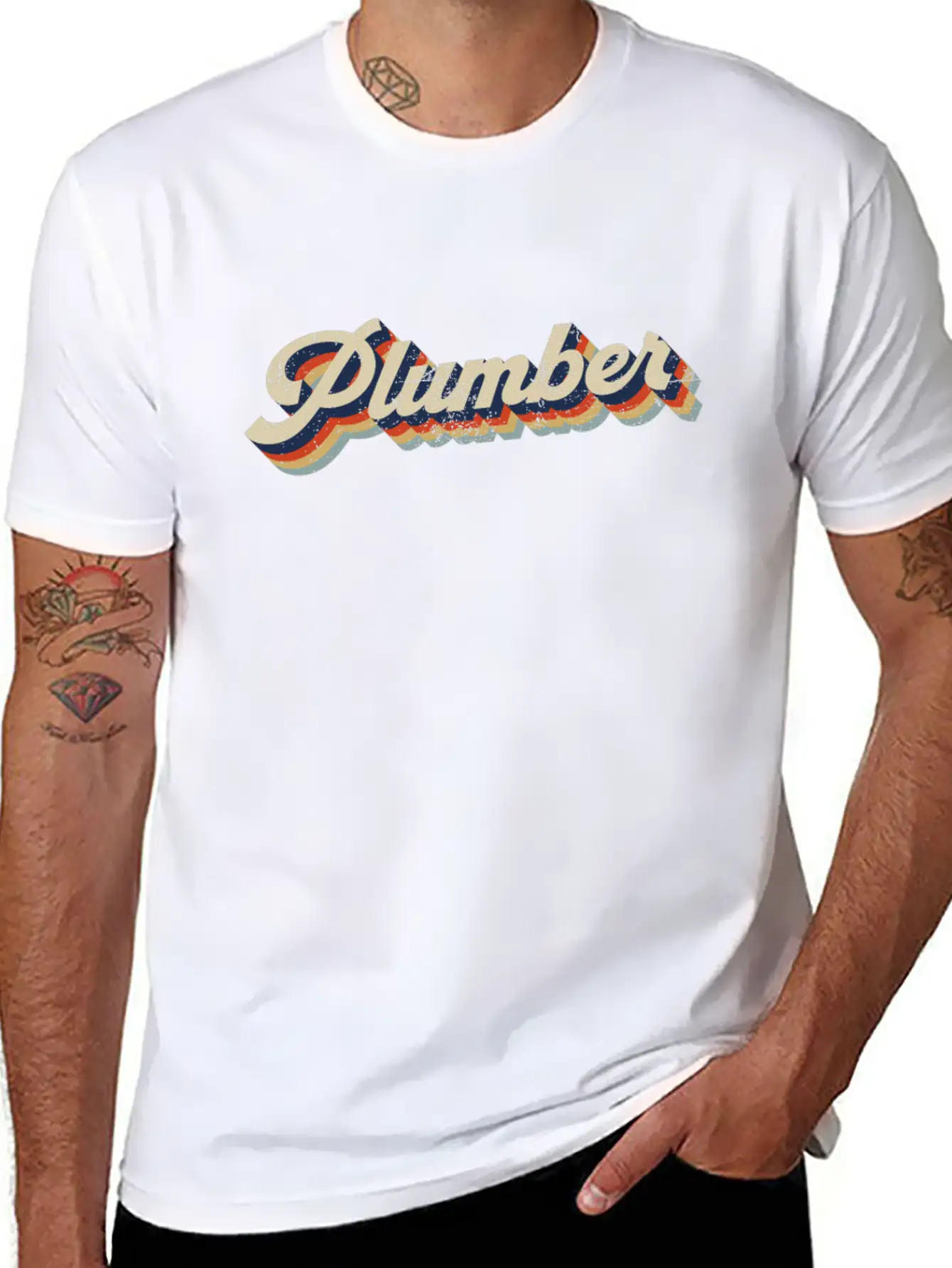 Plumbing Plumber Retro Vintage Casual Graphic T-Shirt – Simple And Comfortable Daily Wear